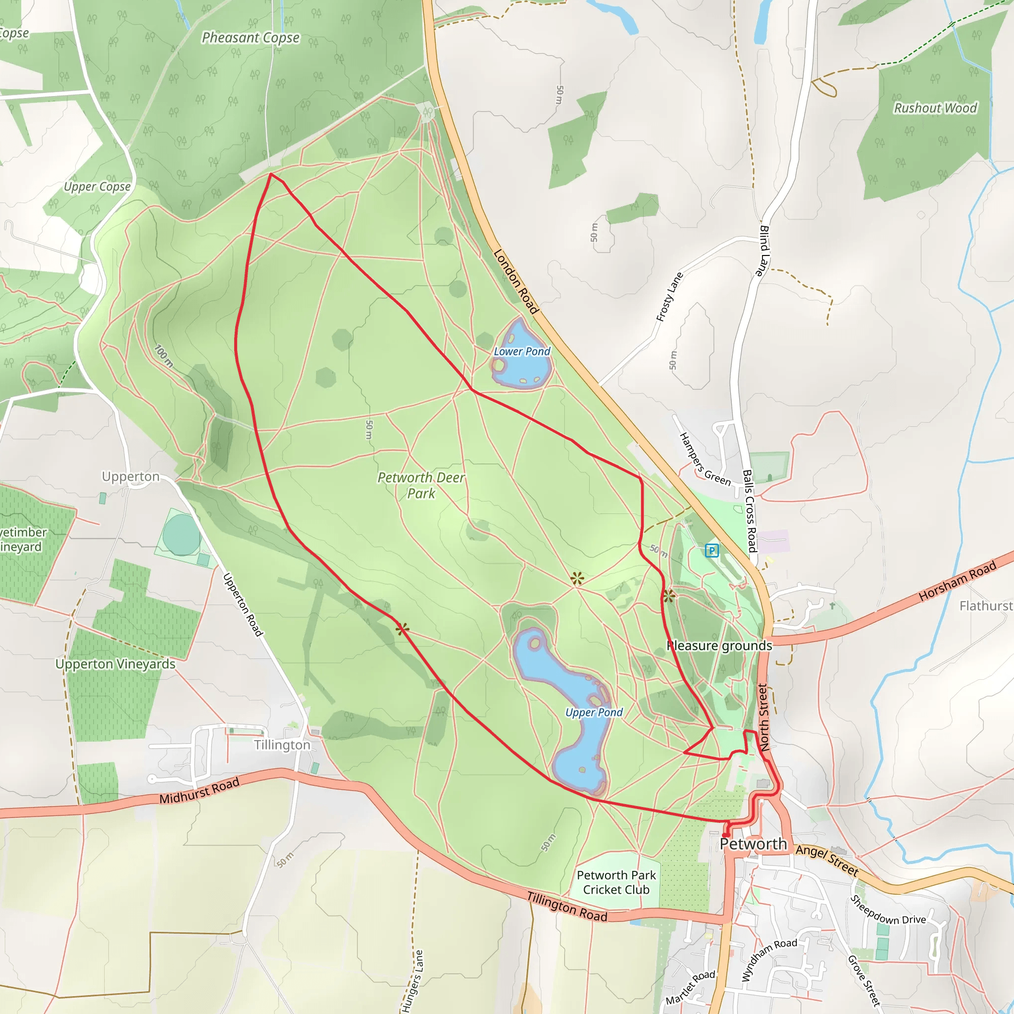 Petworth Park Walk mobile static map