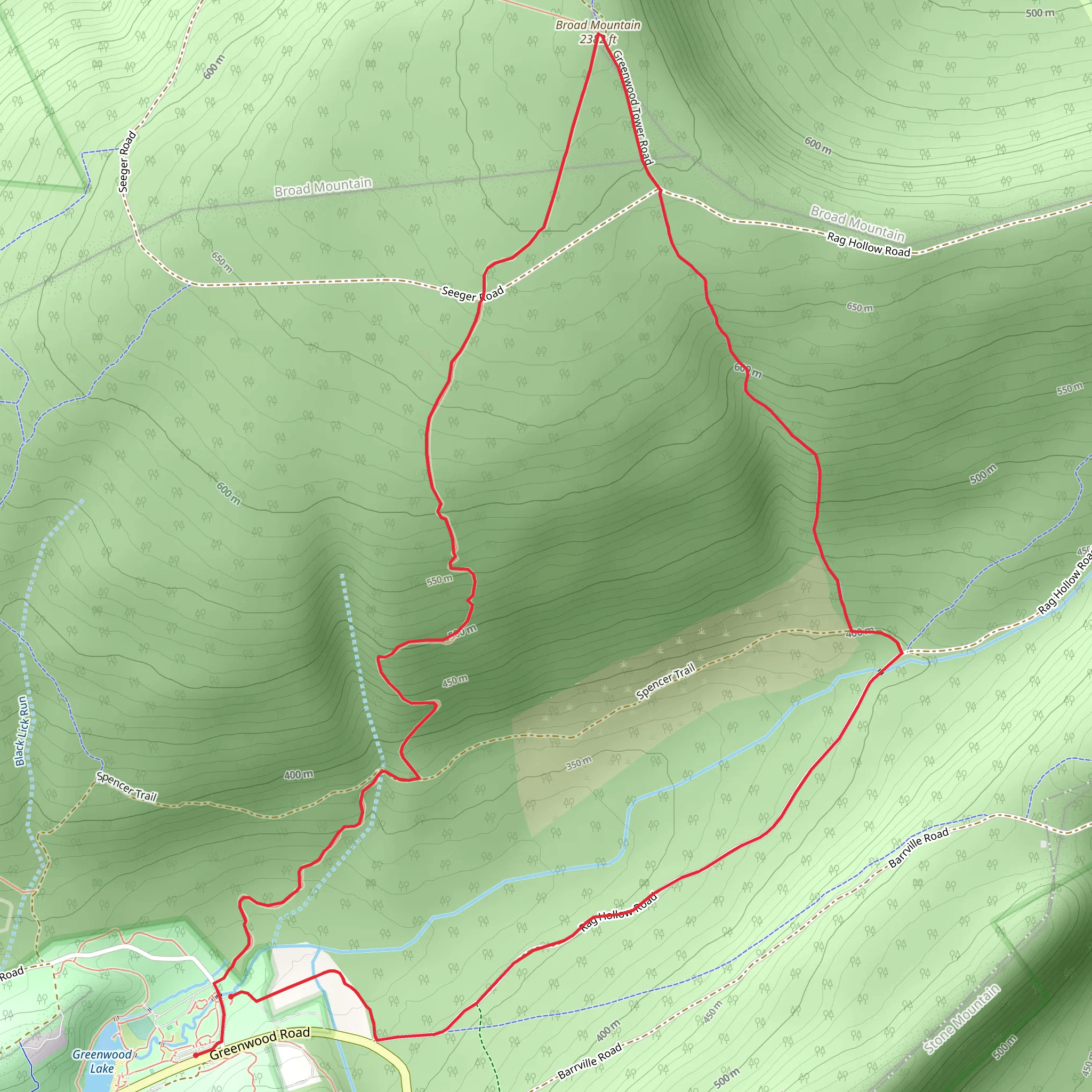 Broad Mountain Loop Trail mobile static map