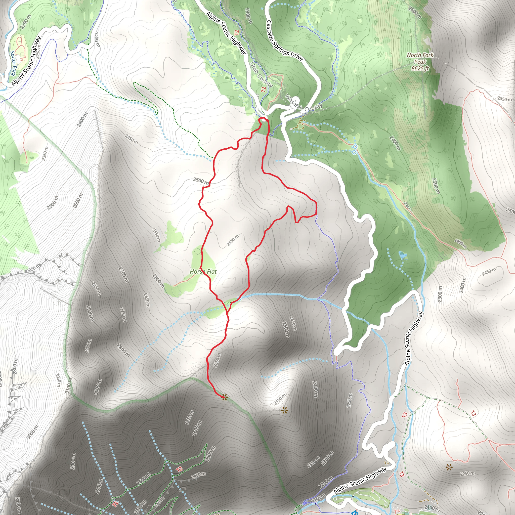 Lame Horse Trail and Horse Flat Trail mobile static map