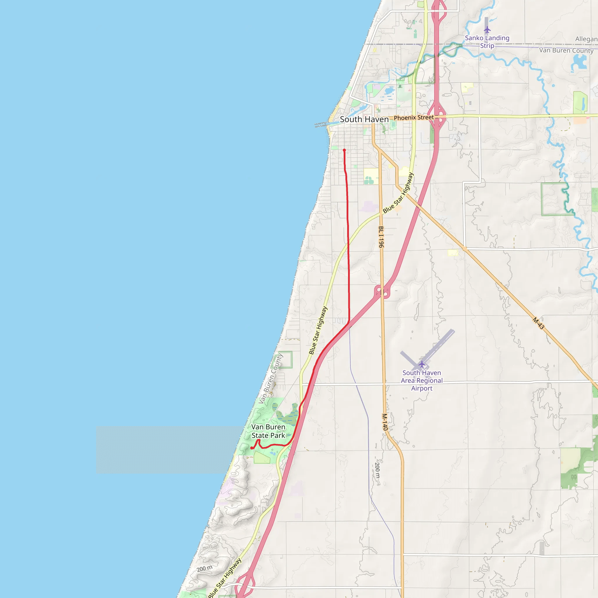 Van Buren Trail mobile static map