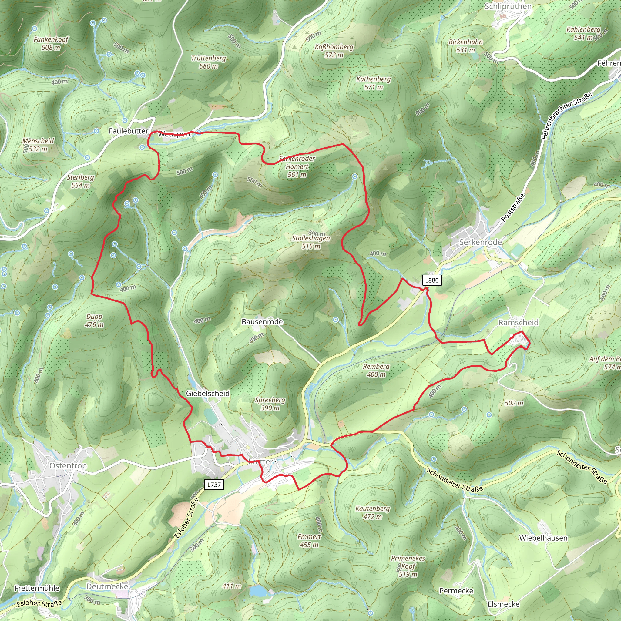 Ramscheid and Fretter Loop mobile static map