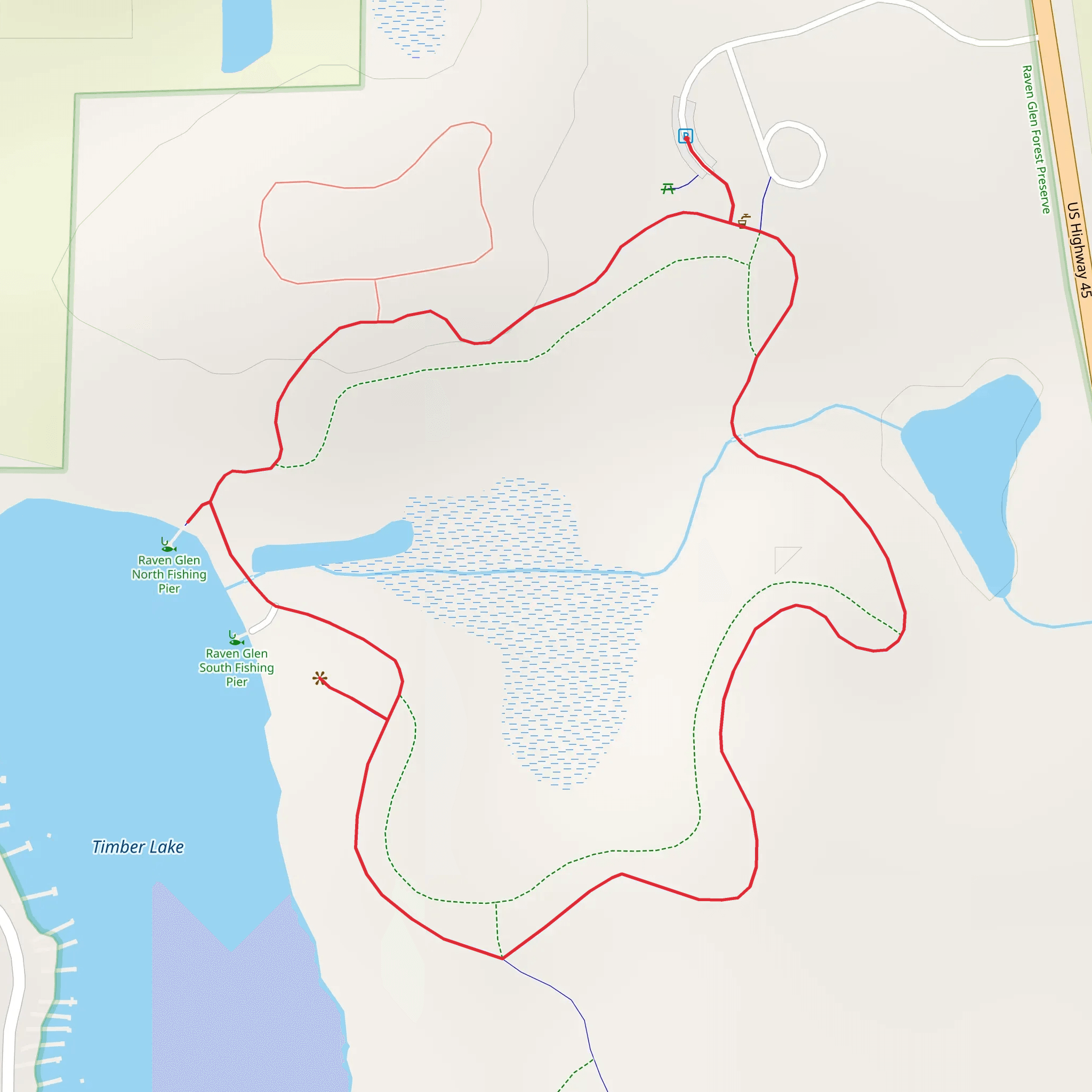 Raven Glen Preserve Loop Trail mobile static map