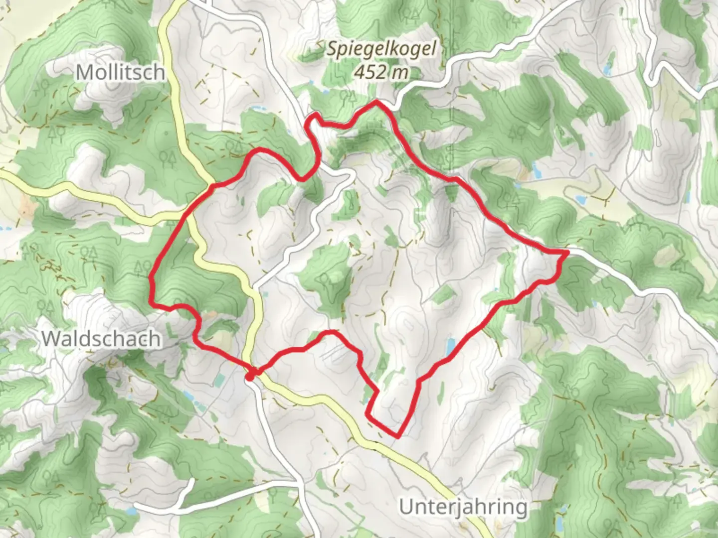 An image depicting the trail Greibrunnweg - 12 and its surrounding area.