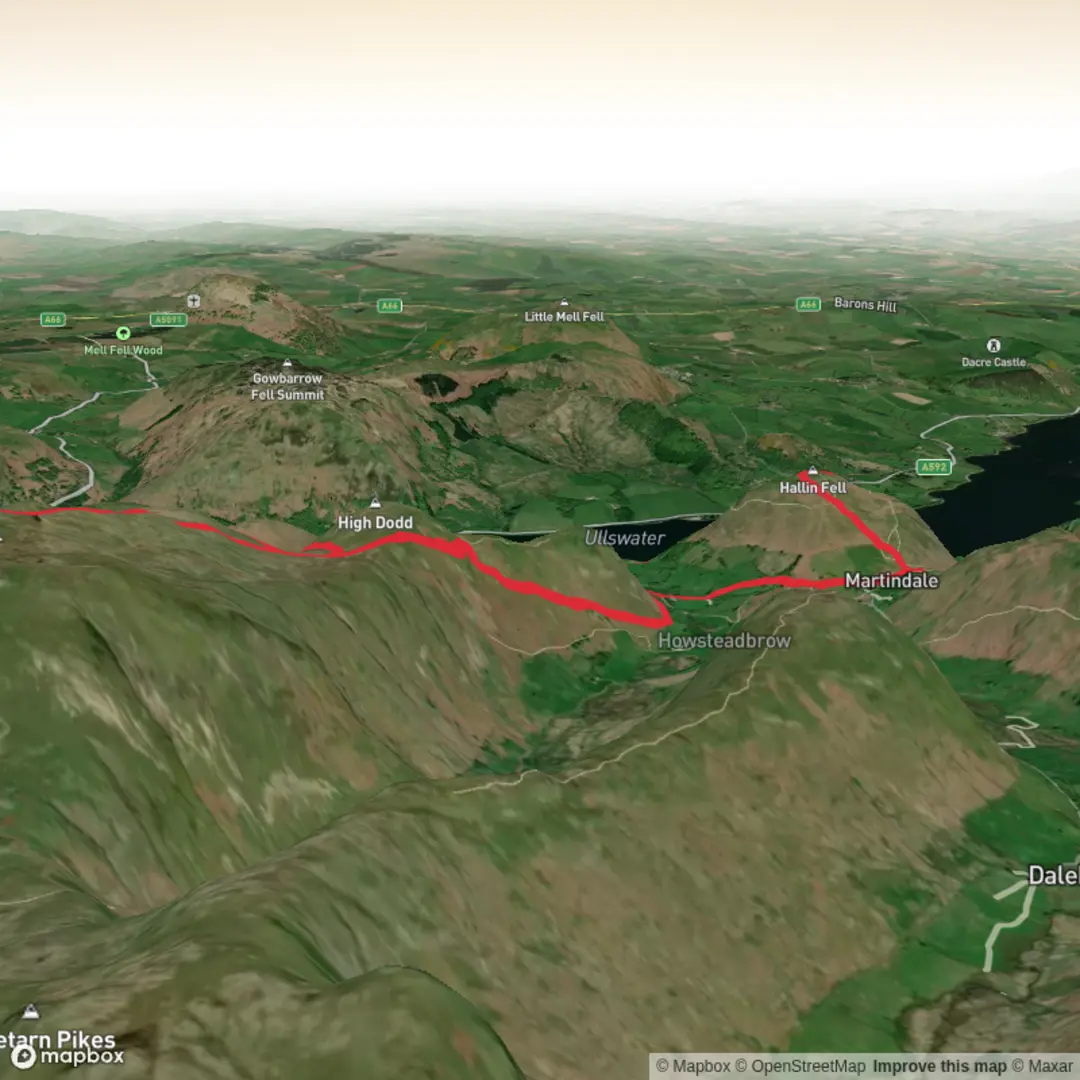 An image depicting the trail Place and hallin fell and its surrounding area.