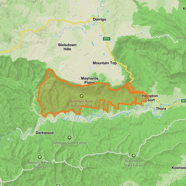 Bellinger River National Park mobile static map
