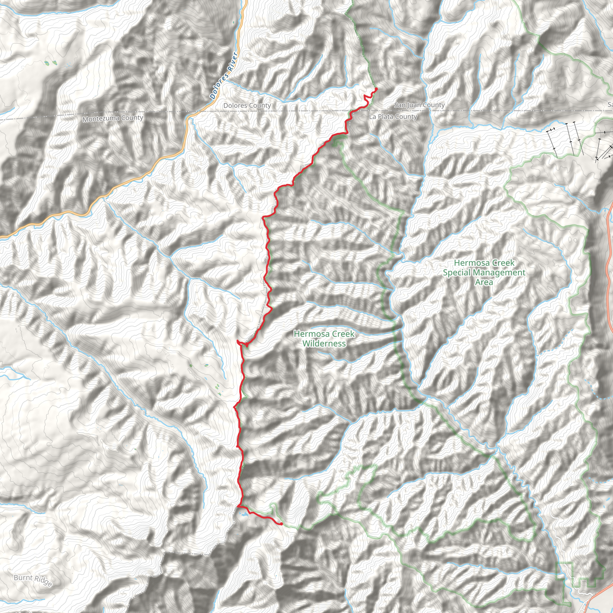 Blackhawk Co Trail and Highline Co Trail mobile static map