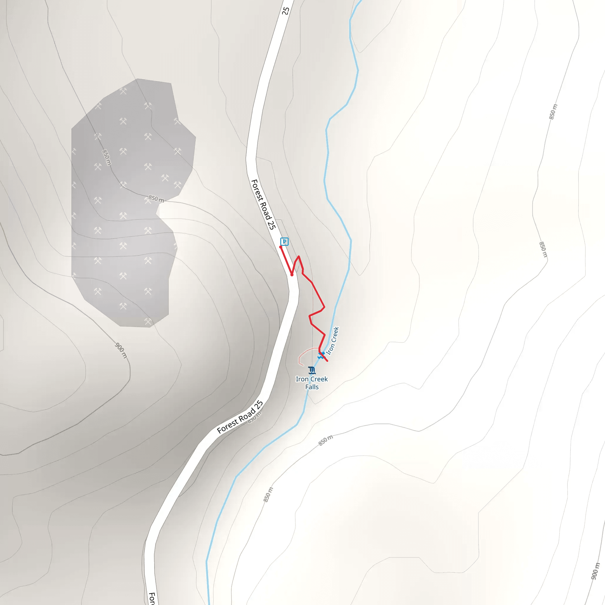 Iron Creek Falls mobile static map