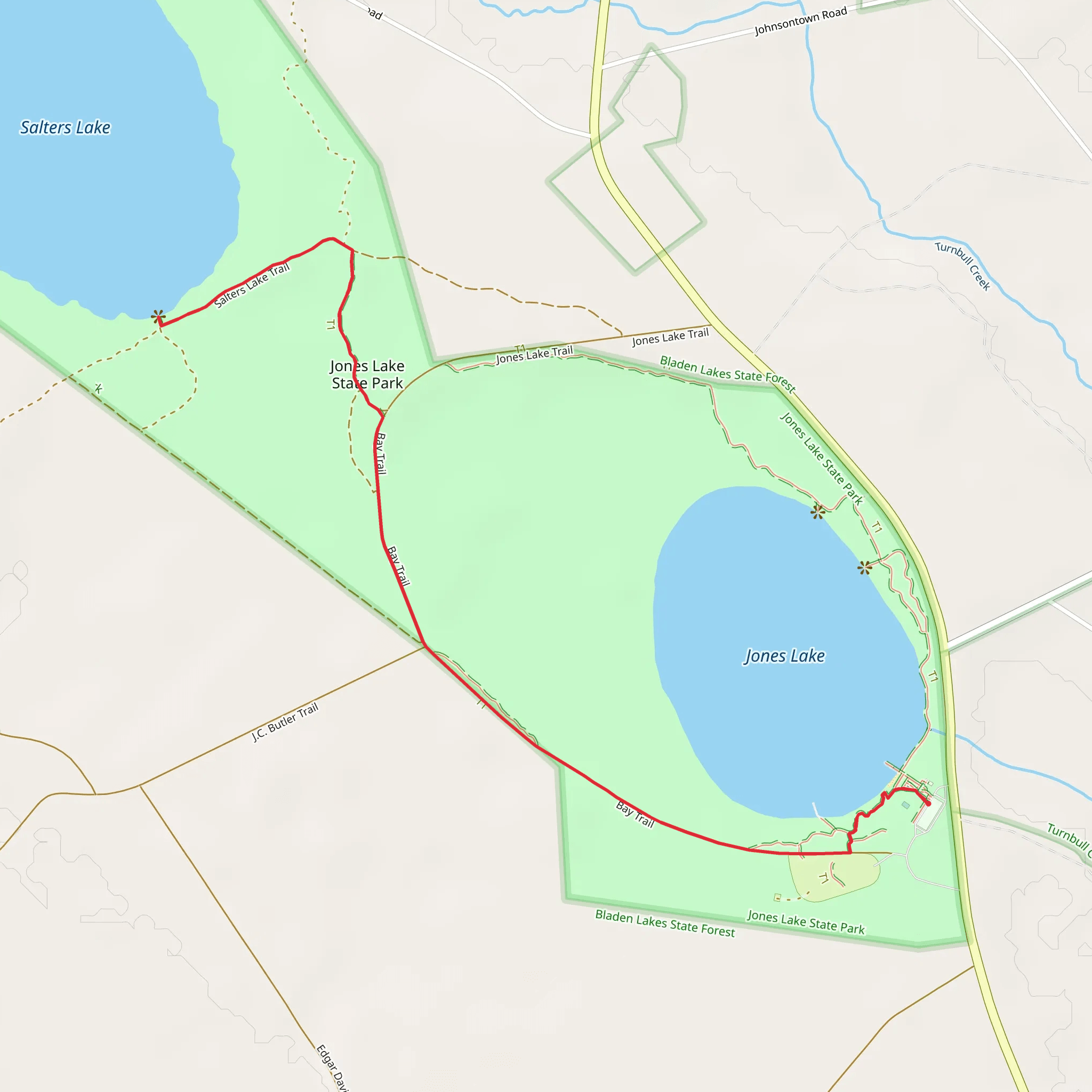 Salters Lake via Bay Trail mobile static map