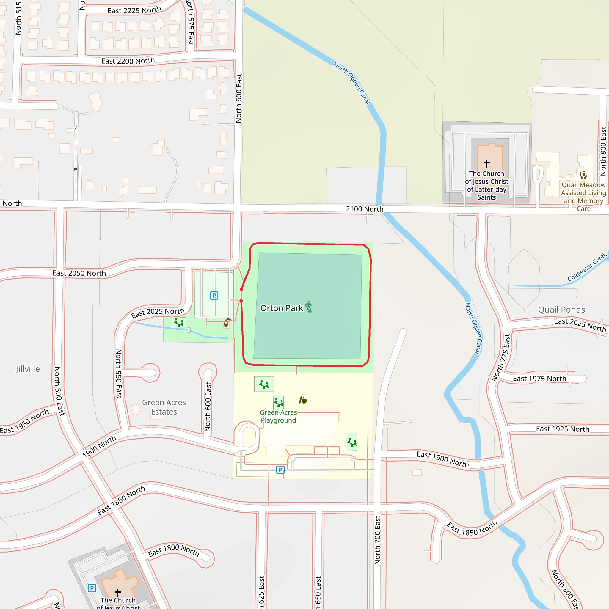 Green Acres Park Loop mobile static map