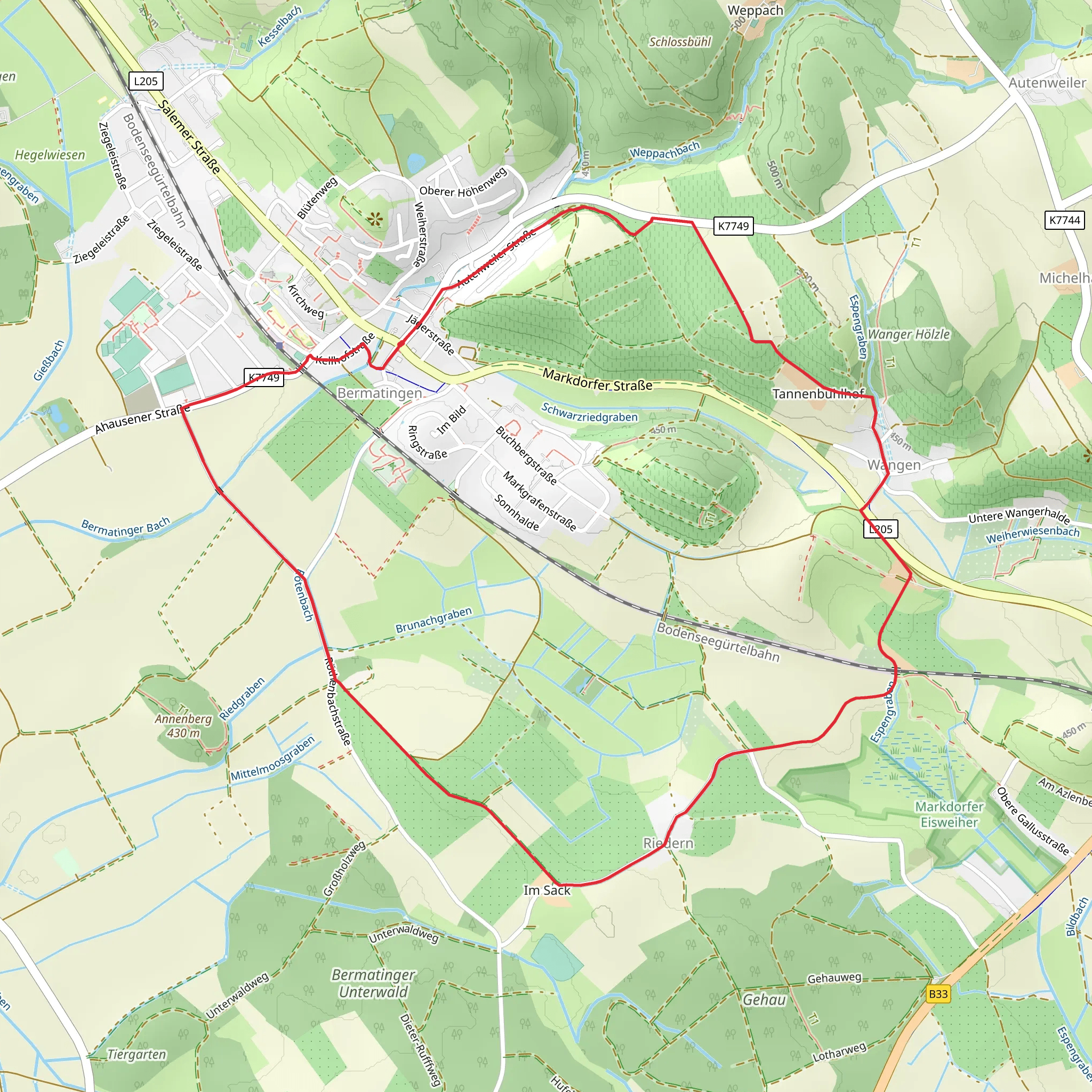 Rundweg B2 mobile static map