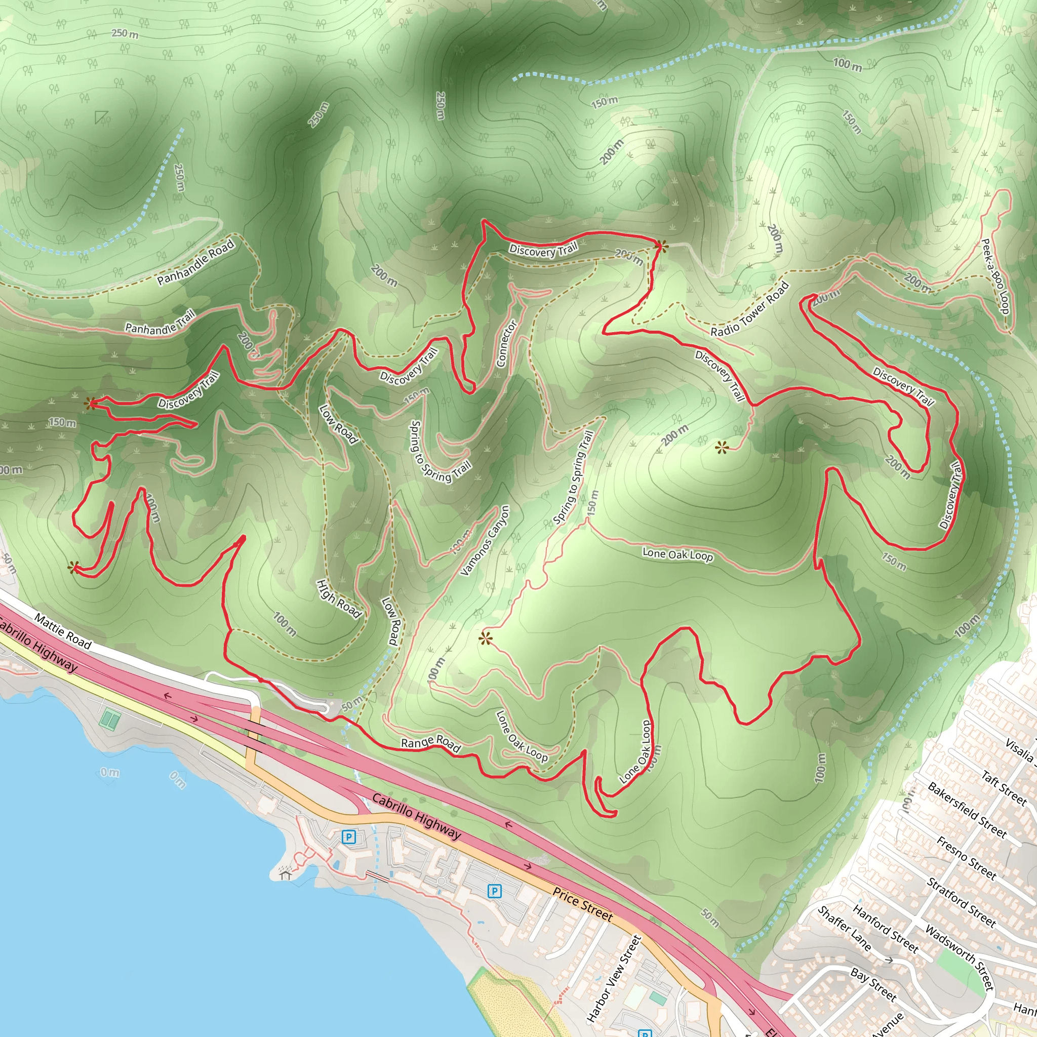 Lone Oak, Discovery and Turtle Loop Trail mobile static map