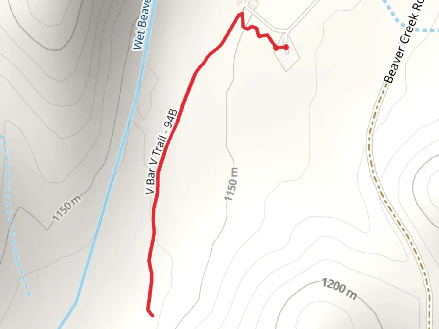 An image depicting the trail V Bar V Trail and its surrounding area.