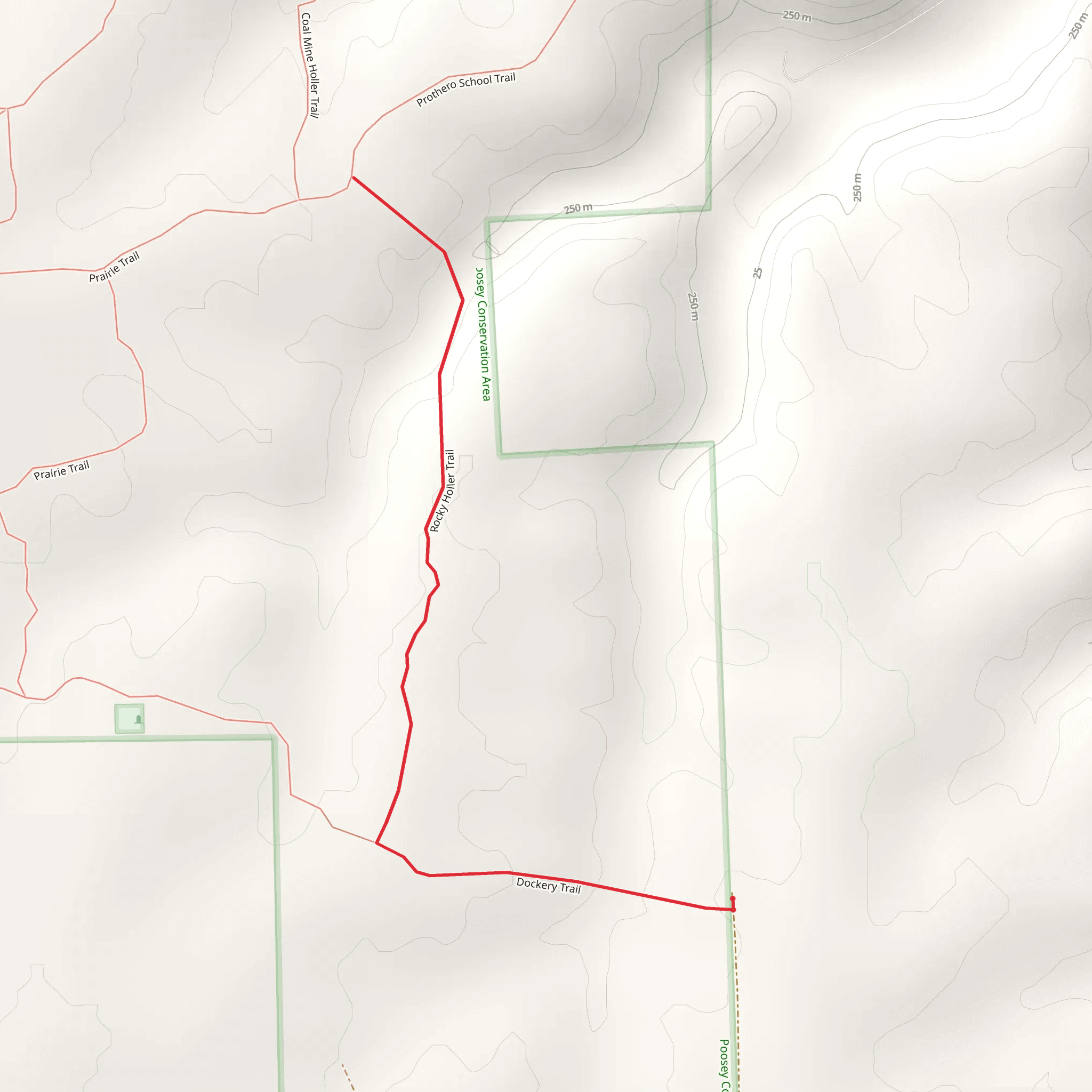 Rocky Holler Trail via Dockery Trail mobile static map
