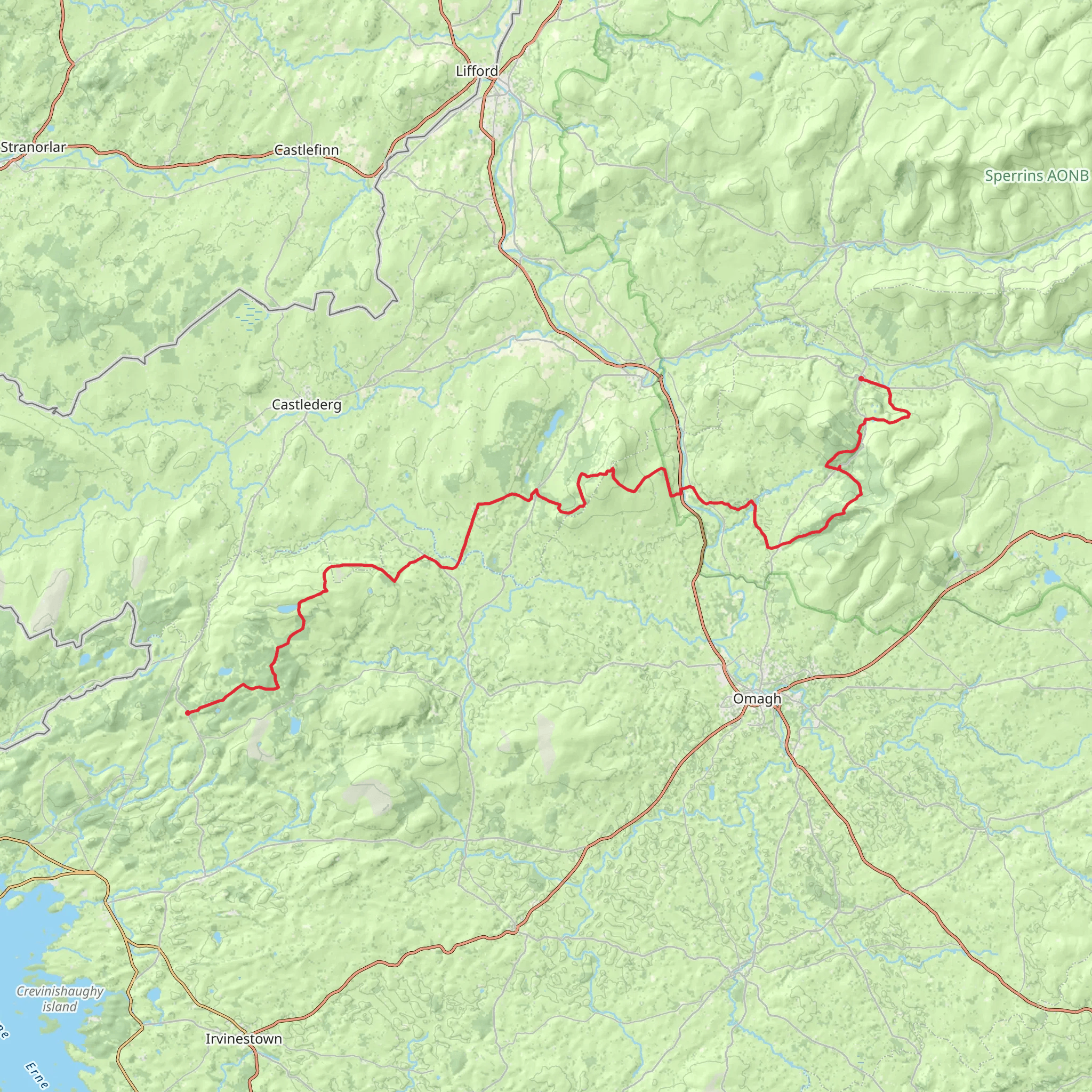 Lough Bradan to Gortin mobile static map