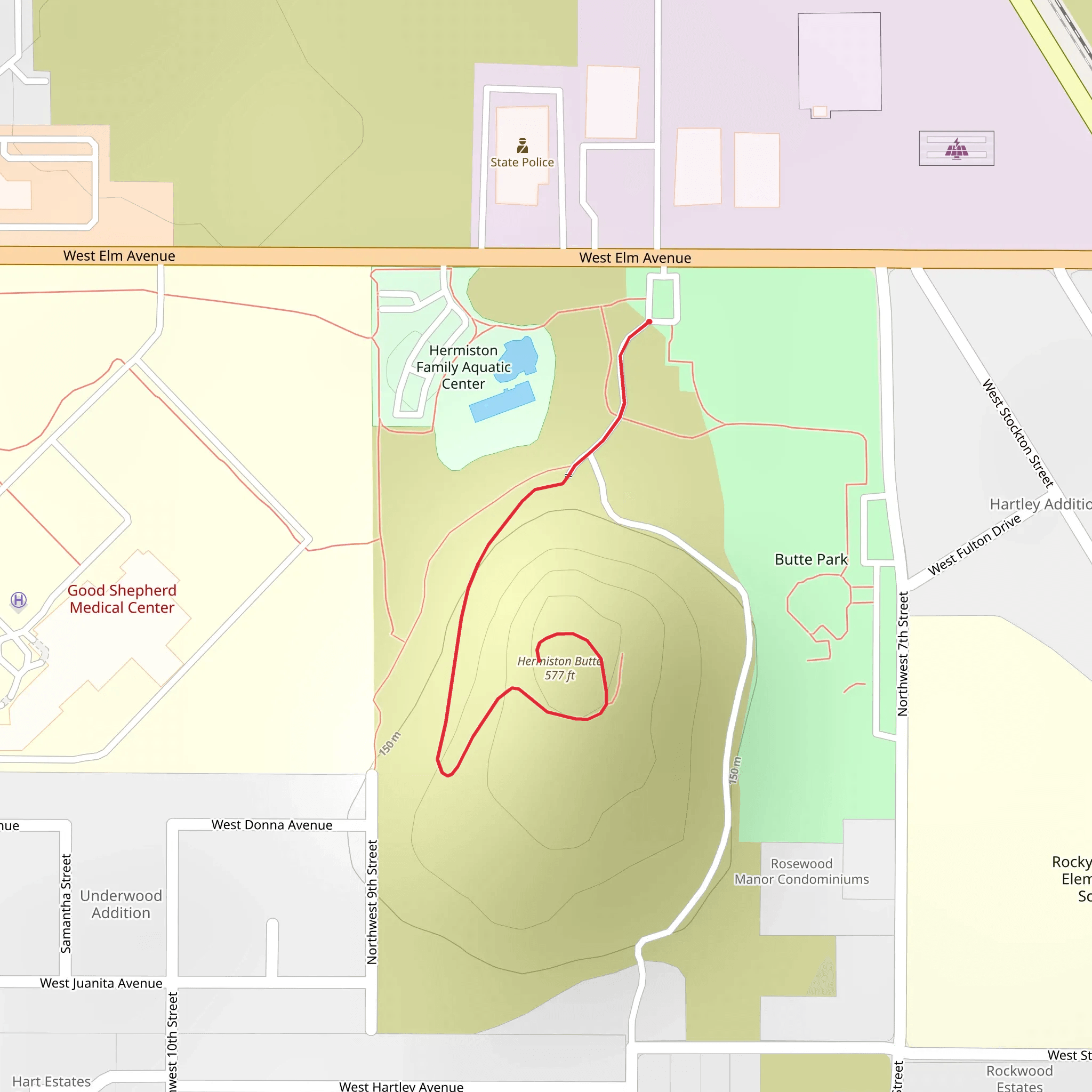 Hermiston Butte mobile static map