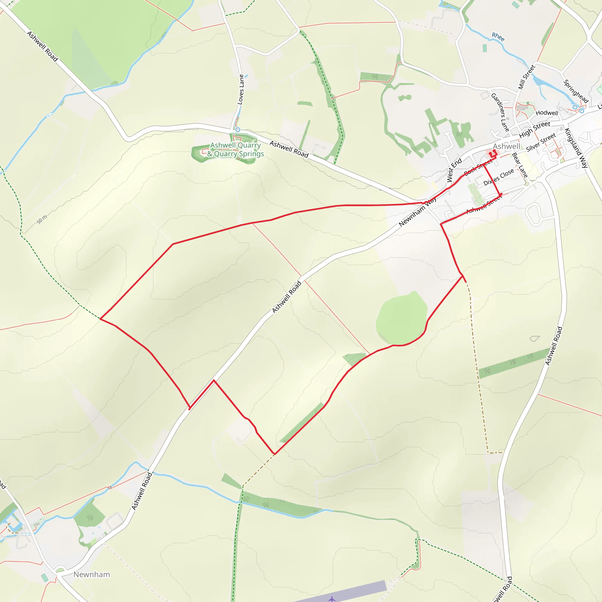 Dixie’s Barn South West Route mobile static map