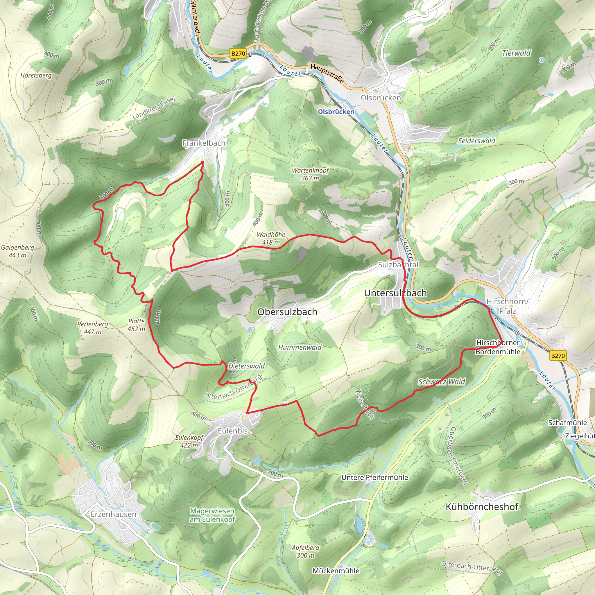 Frankelbach to Eulenbis Loop mobile static map