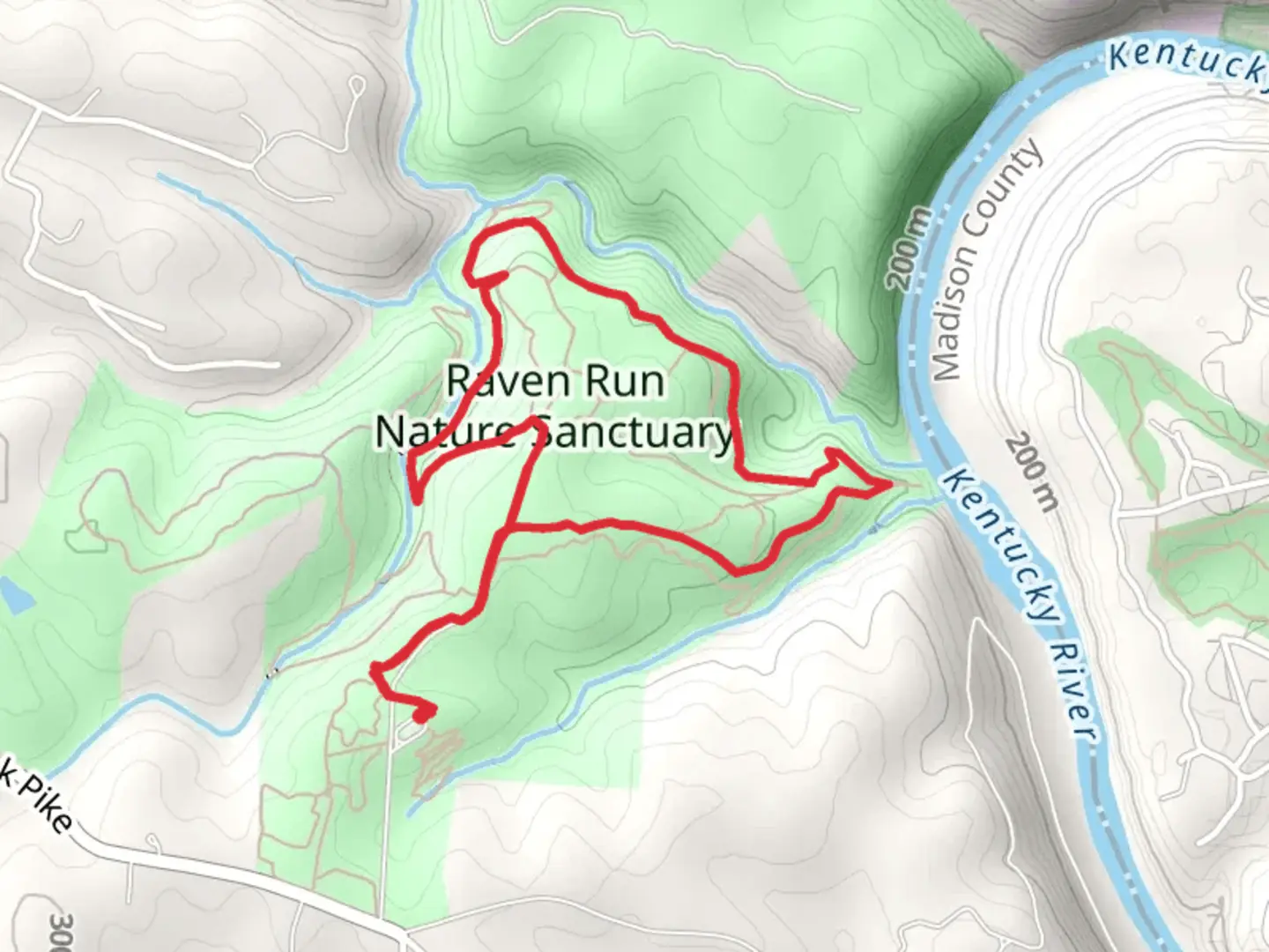 An image depicting the trail Raven Run Meadow Loop Trail and its surrounding area.