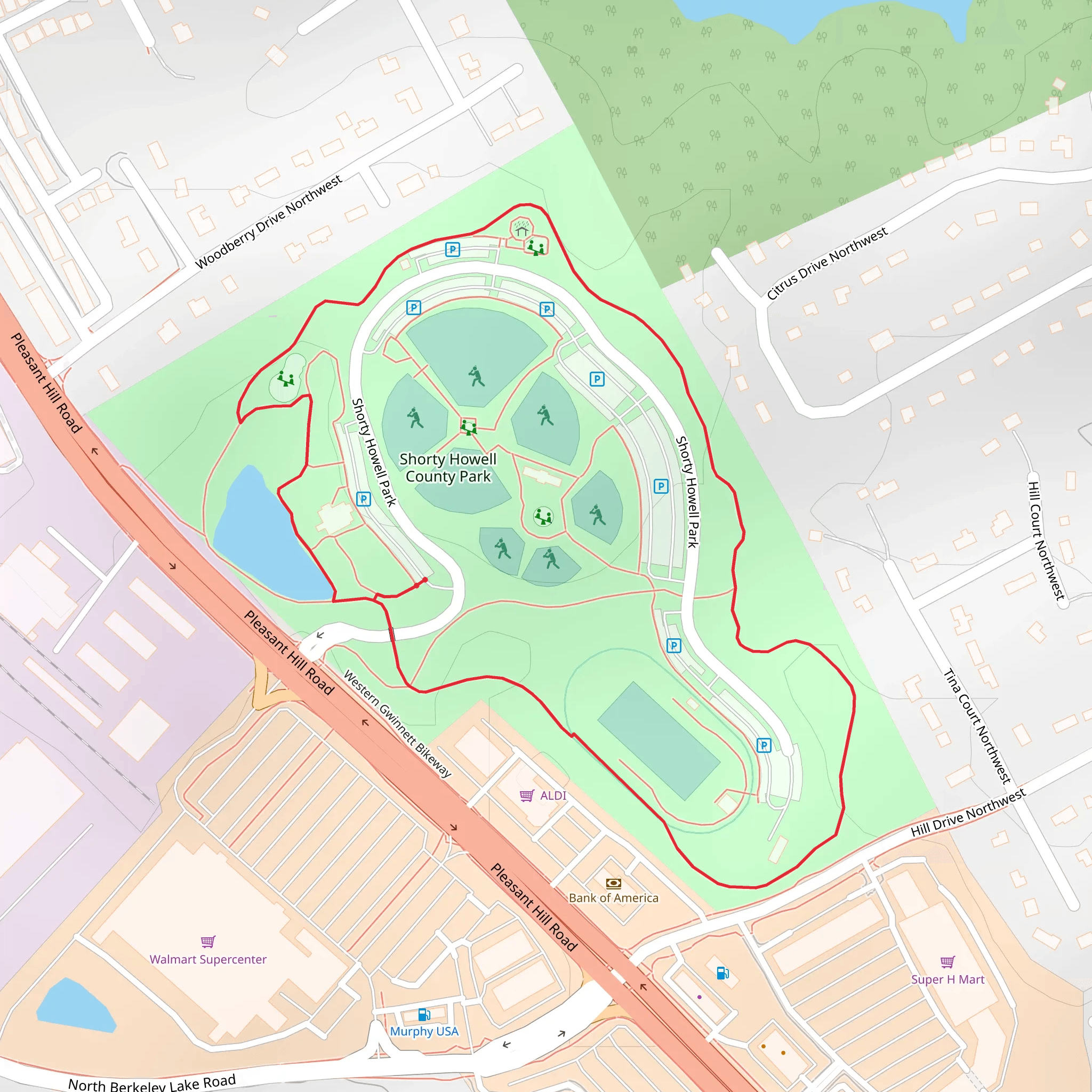 Shorty Howell Park Loop mobile static map