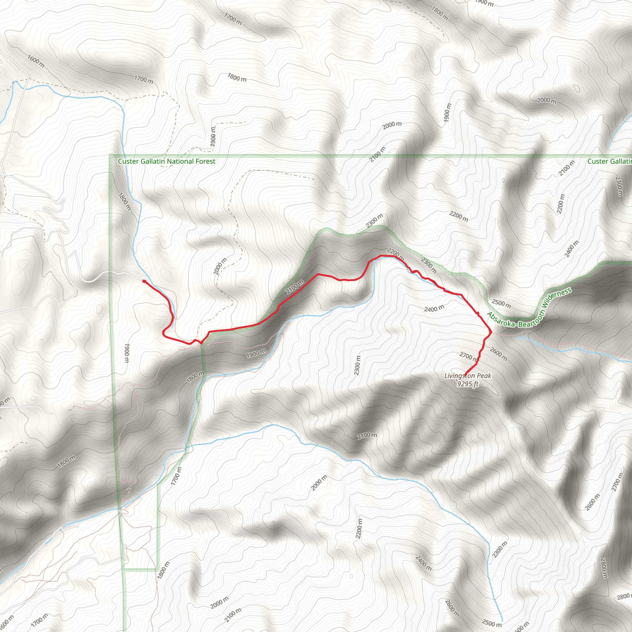 Livingston Peak Trail mobile static map