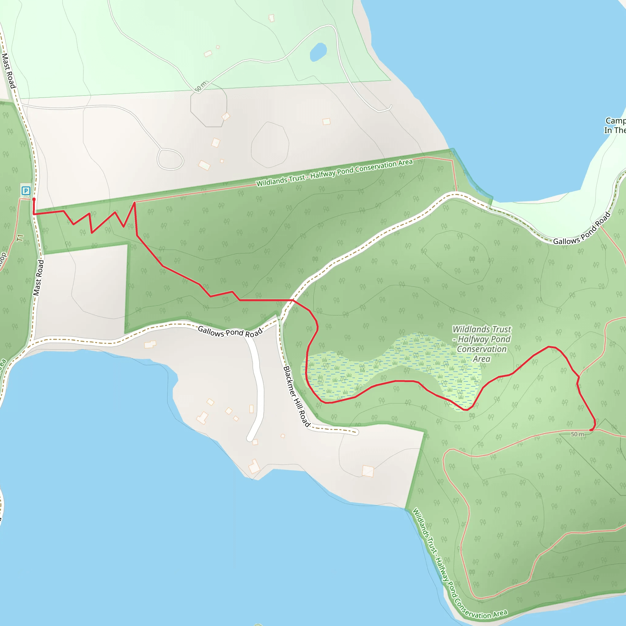 Wildlands Trust - Halfway Pond Conservation Area Trail mobile static map