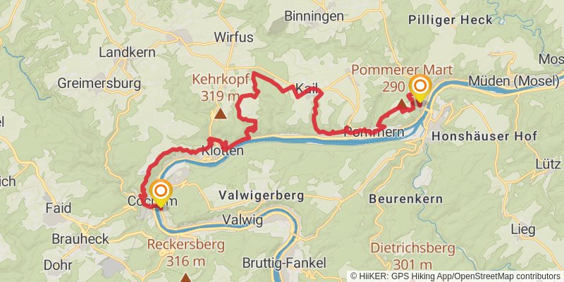 Moselsteig stage 18 Map