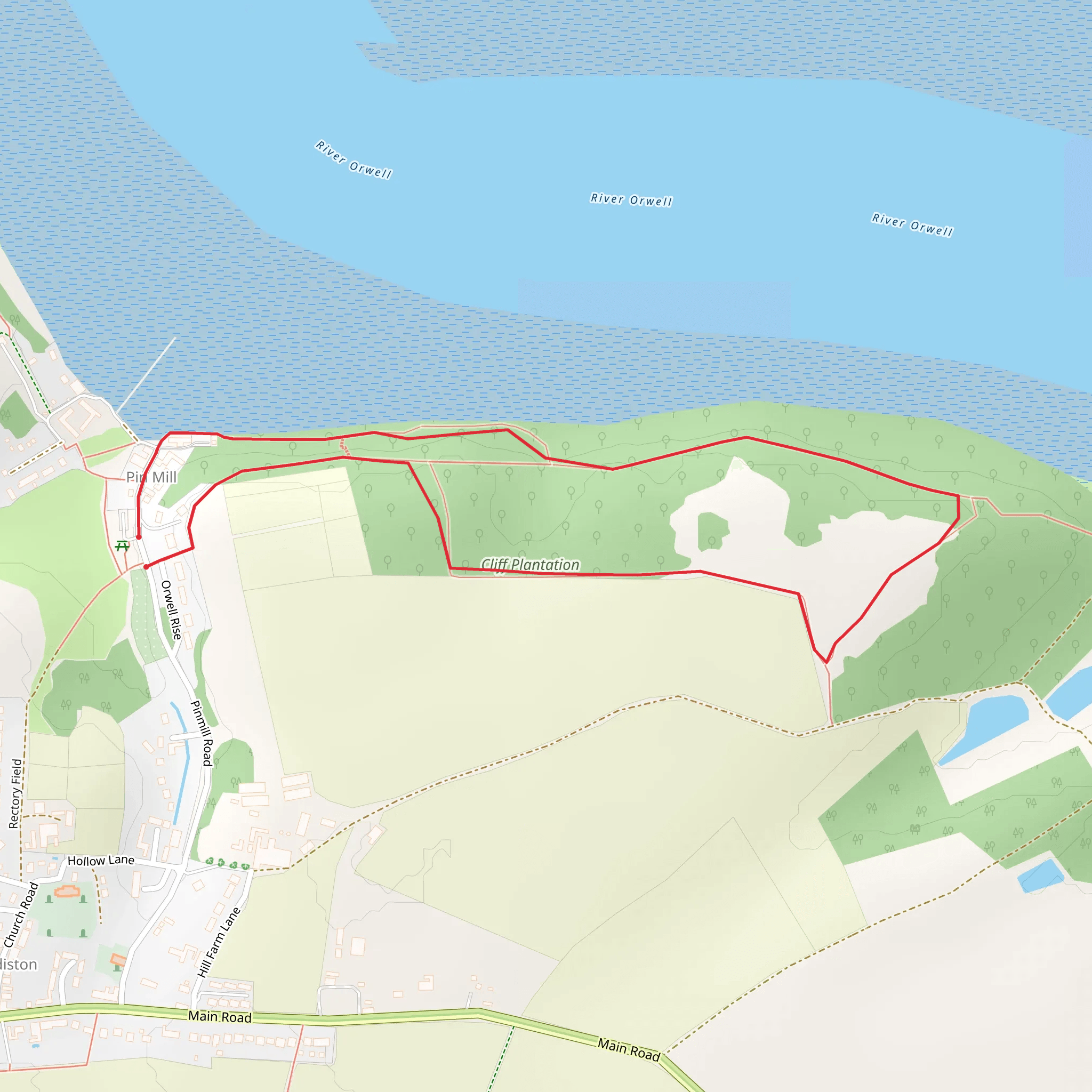 Pin Mill Nature Walk - Ipswich - Suffolk mobile static map