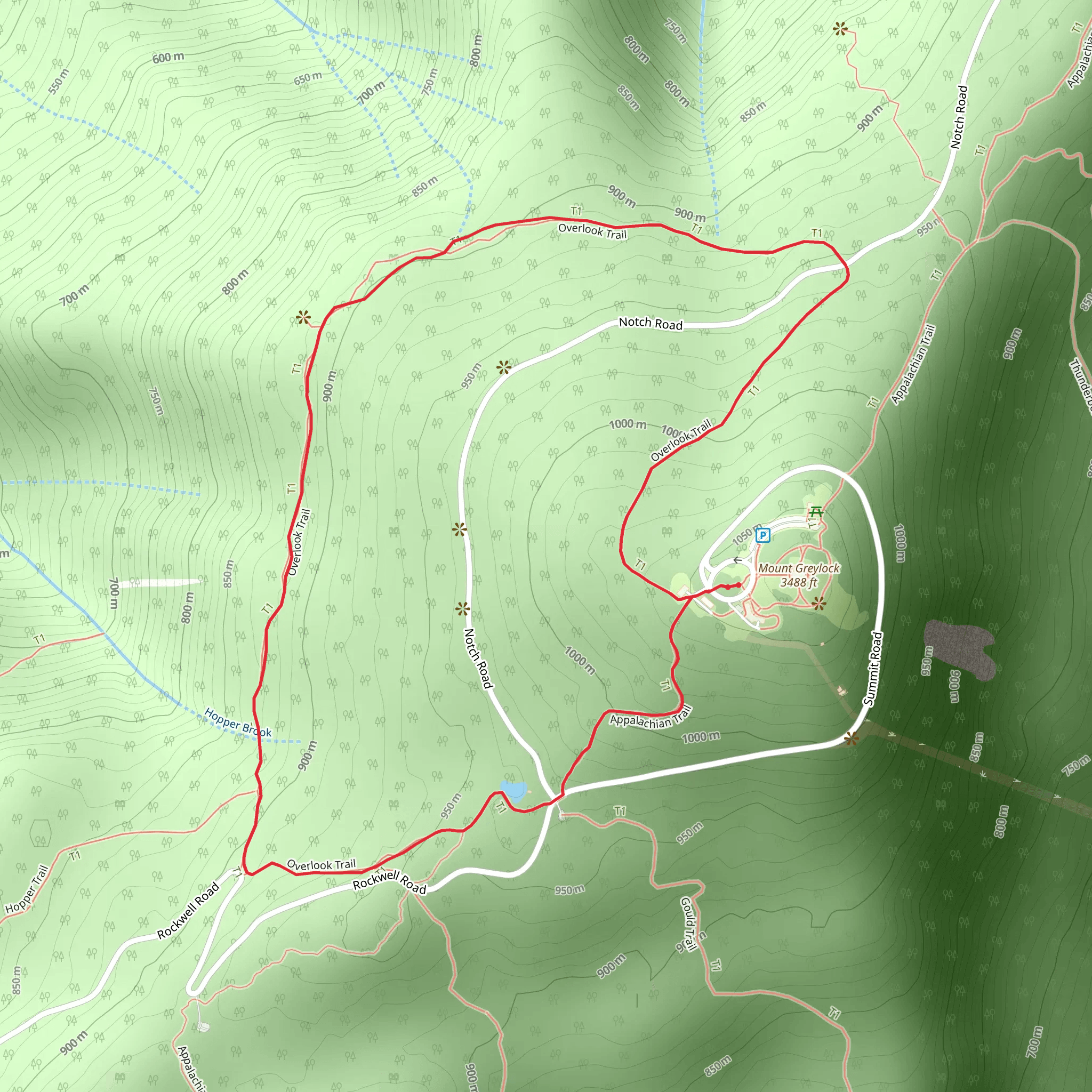 Overlook Trail Loop from Mount Greylock mobile static map