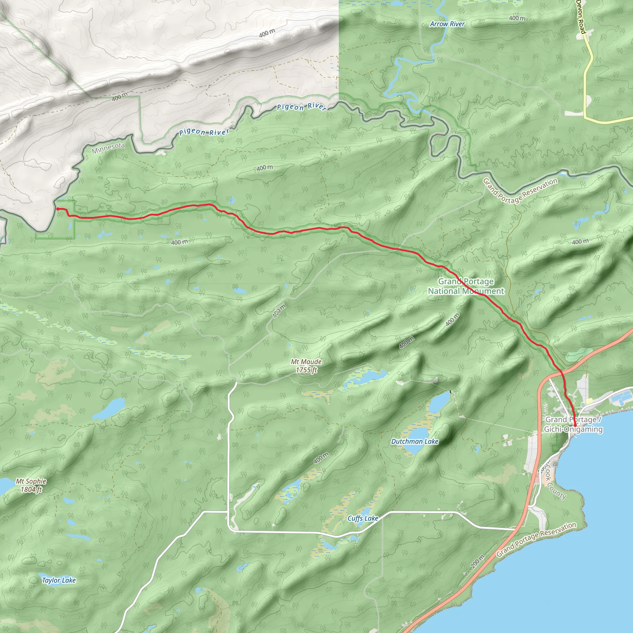 Grand Portage Trail mobile static map