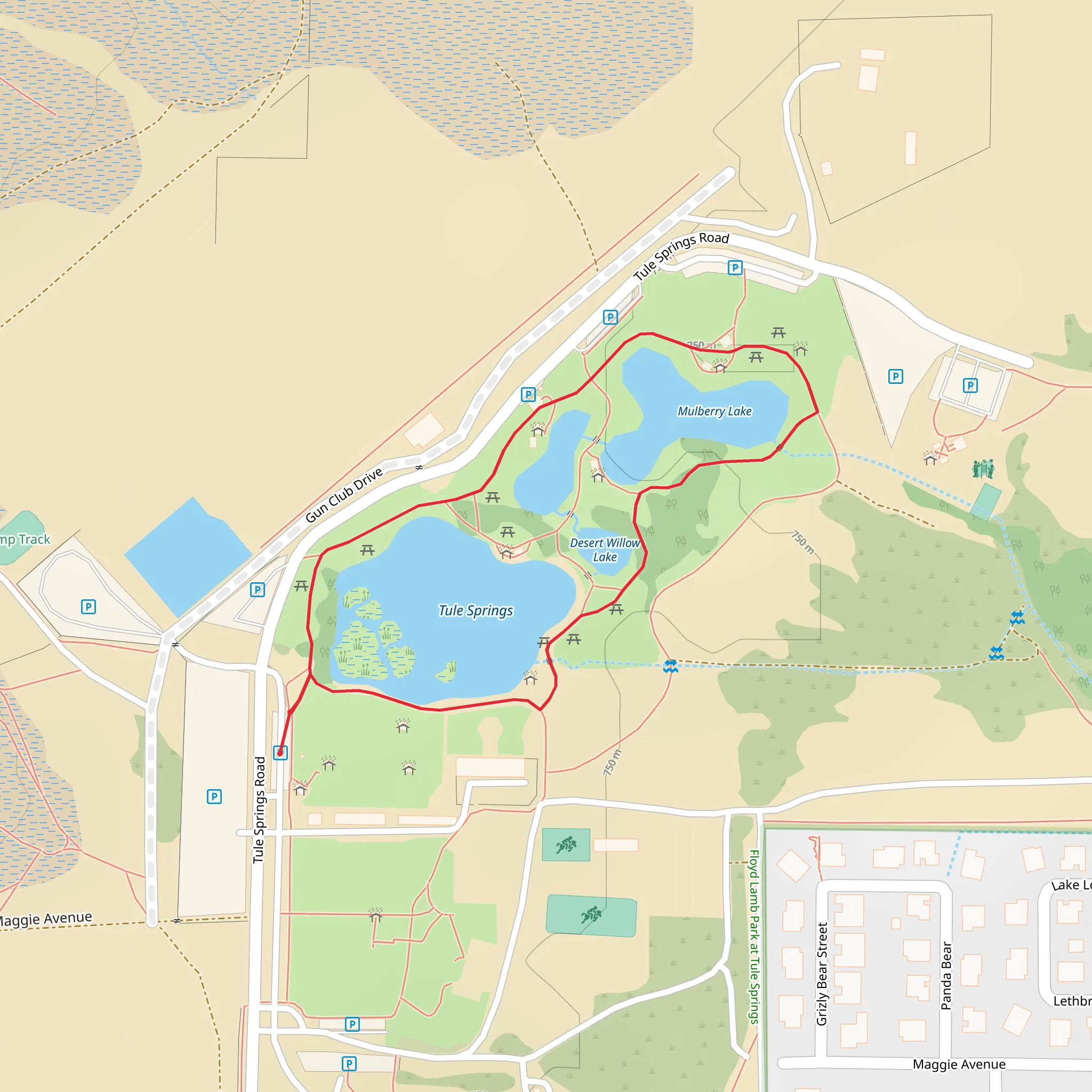 Tule Springs and Mulberry Lake Loop mobile static map
