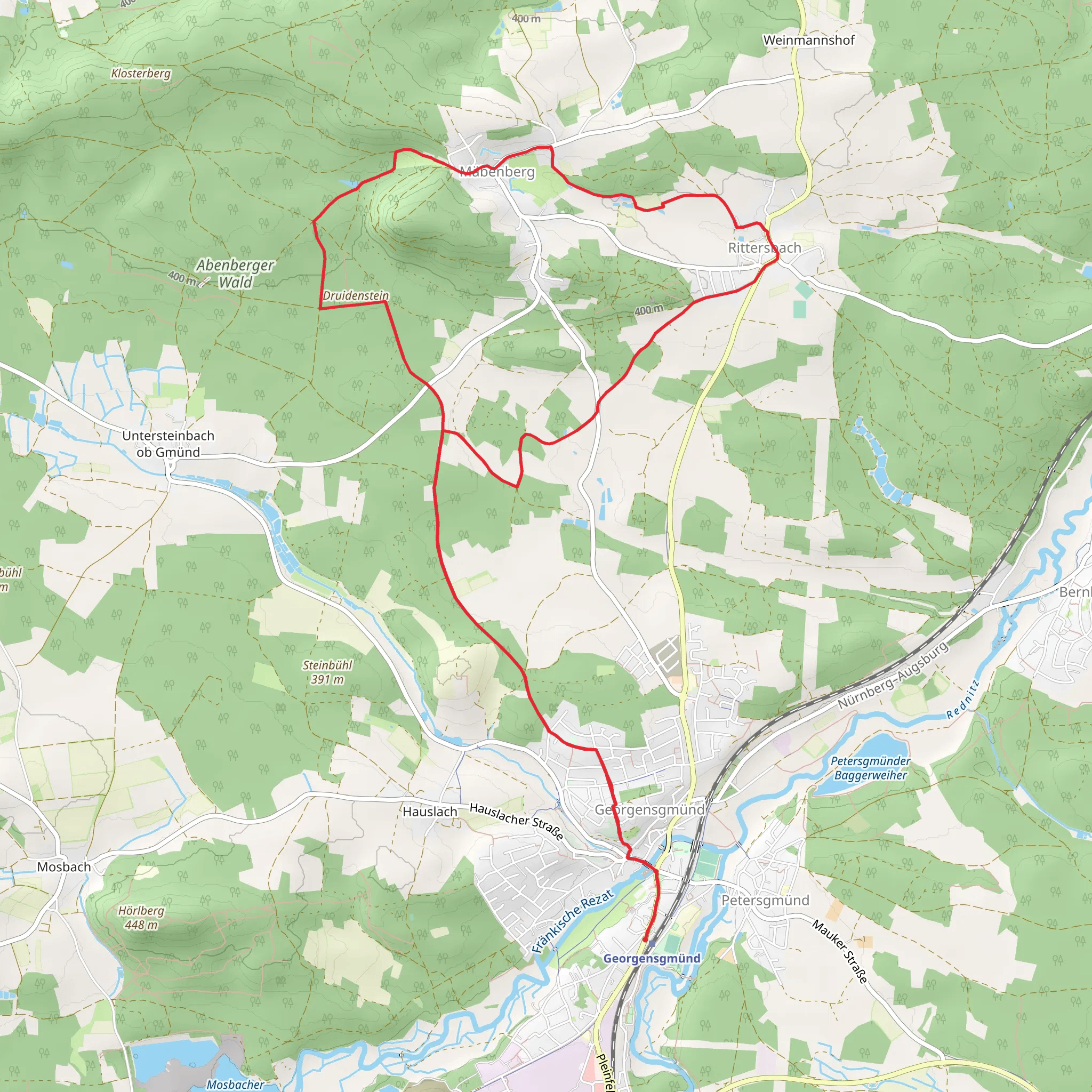 Georgensgmund and Rittersbach Loop mobile static map
