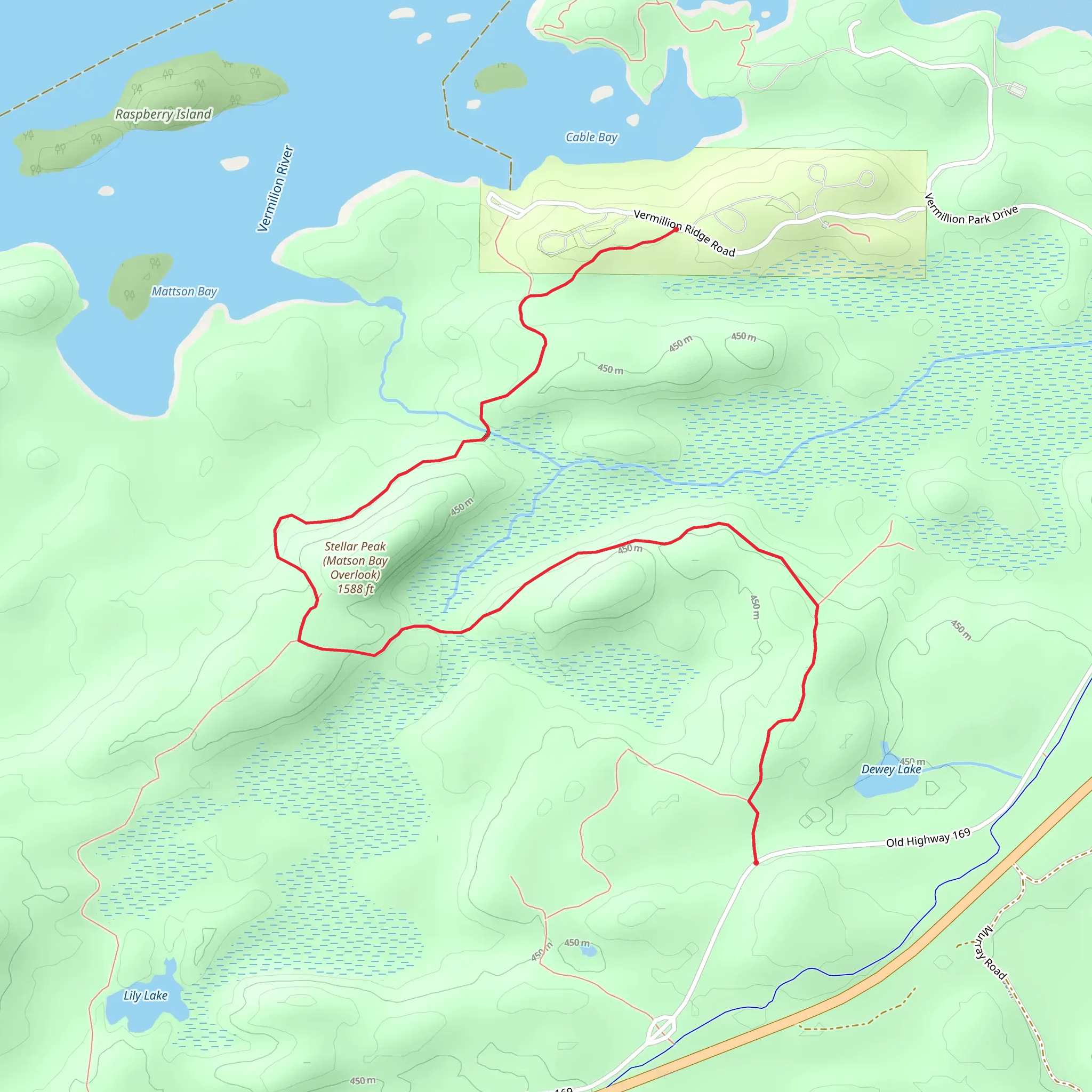 Stellar Peak - Matson Bay Overlook and Crosscut Trail mobile static map