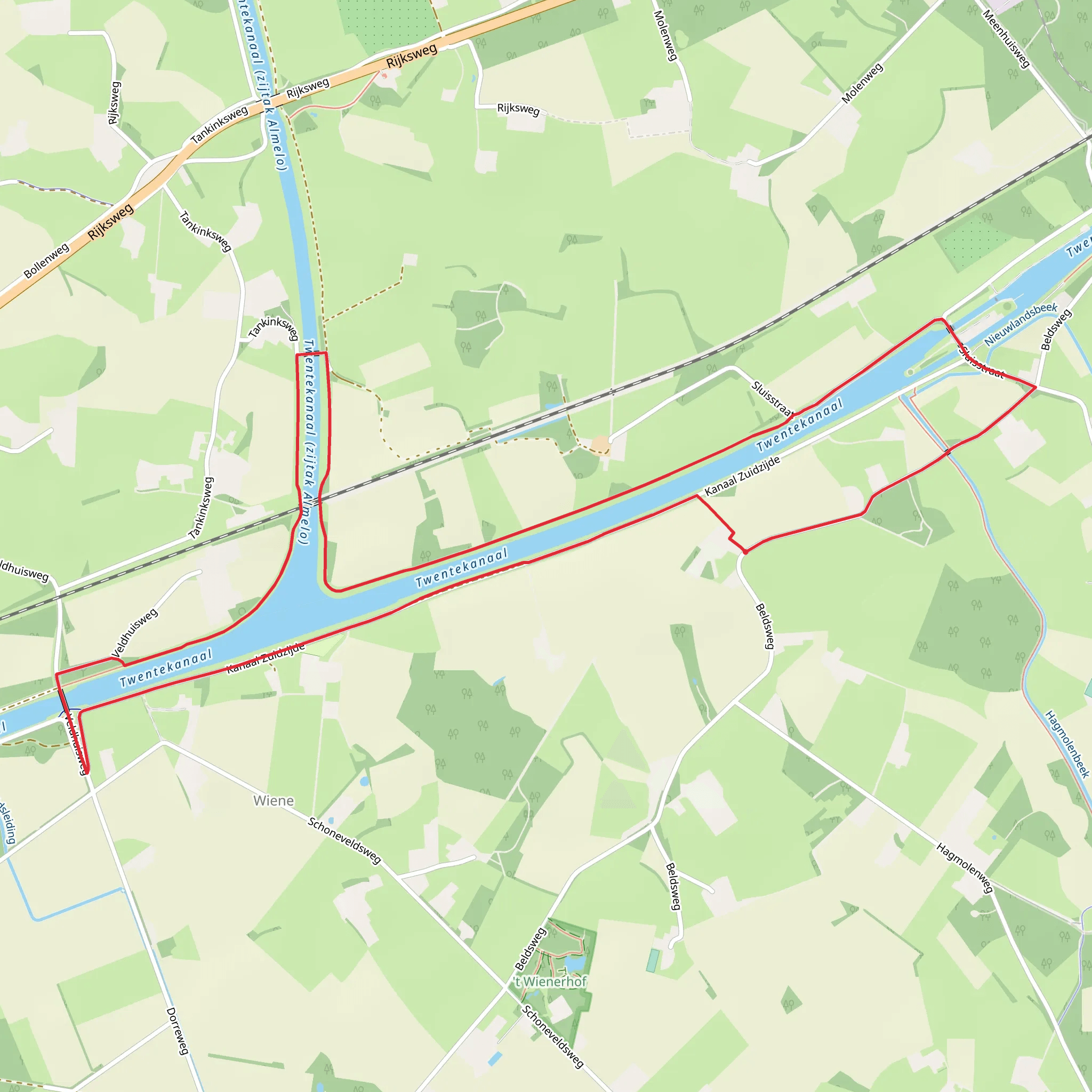 Twentekanaal via Kanaal Zuidzijde mobile static map