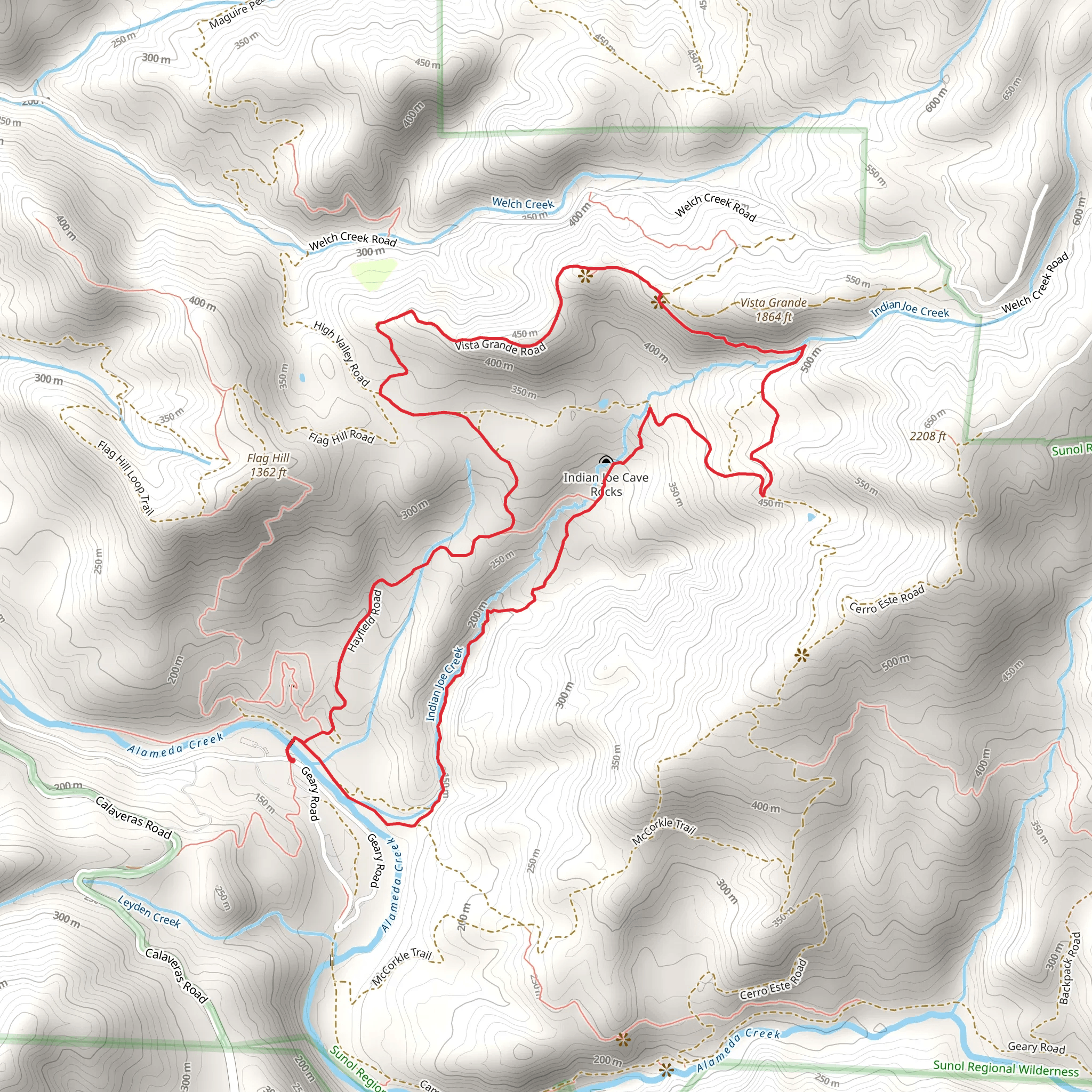 Vista Grande via Eagle View and indian joe Creek Loop Trail mobile static map