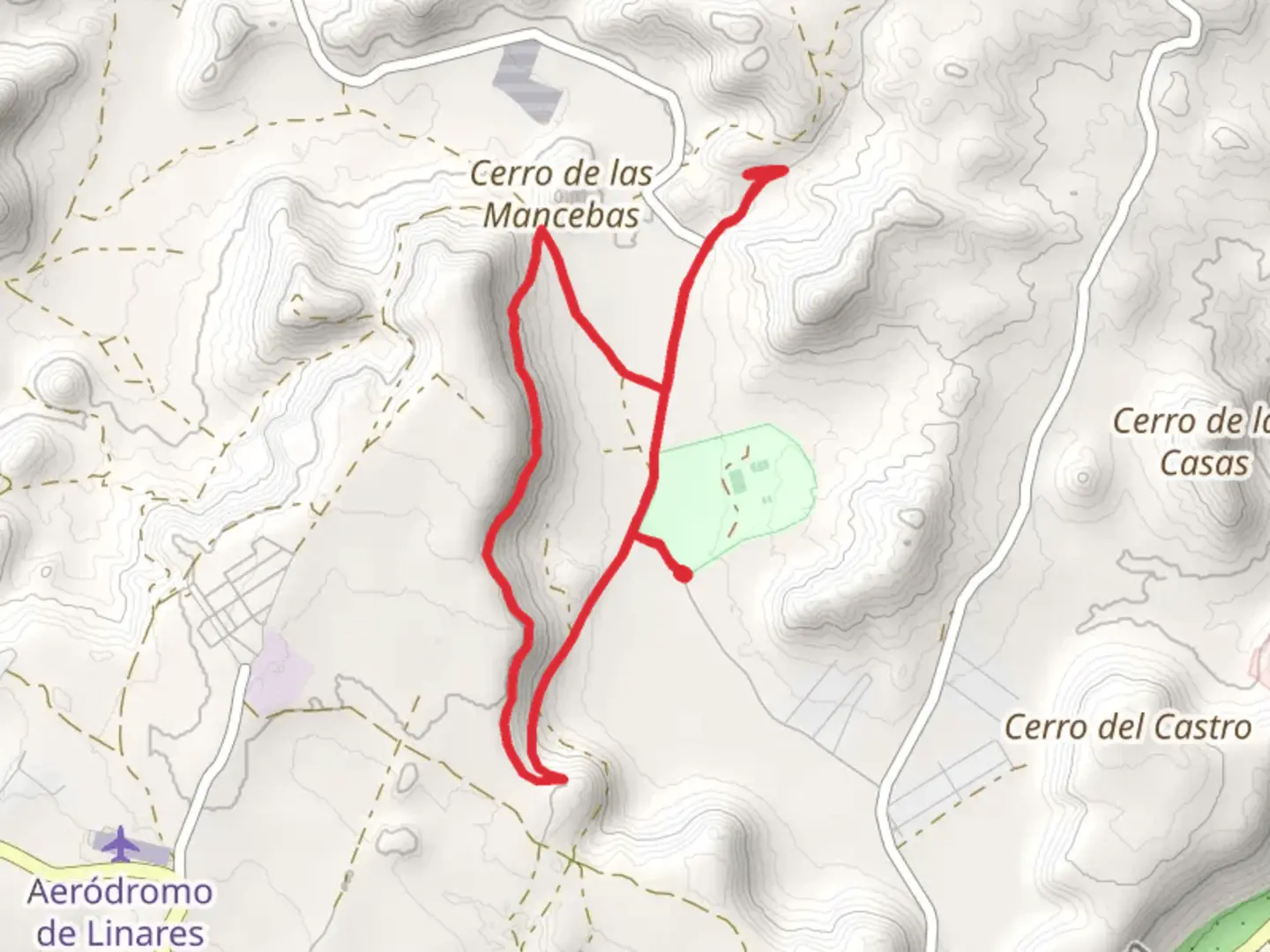 An image depicting the trail De la Garza and San Pacual Mine PR A 262 and its surrounding area.