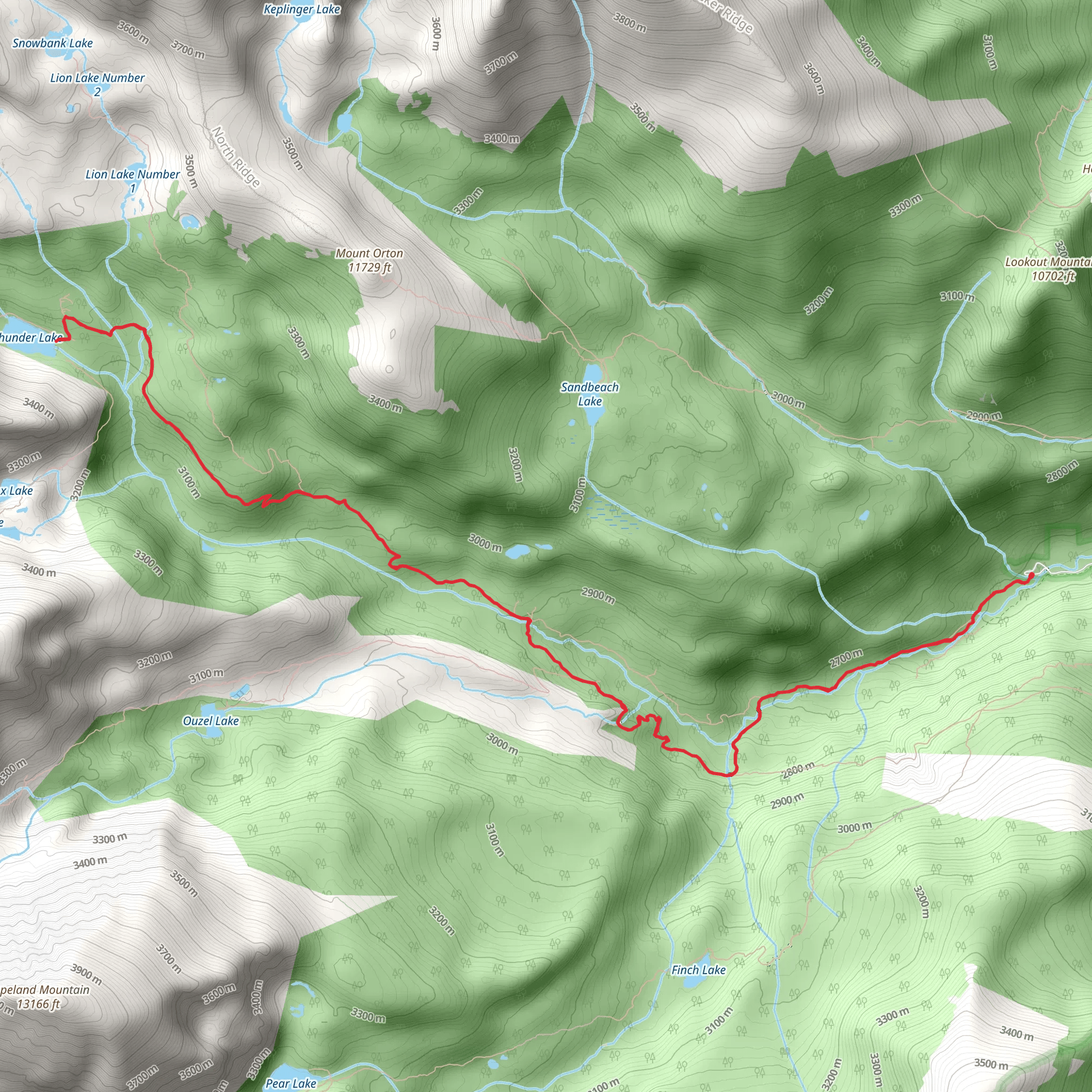 Thunder Lake Trail mobile static map