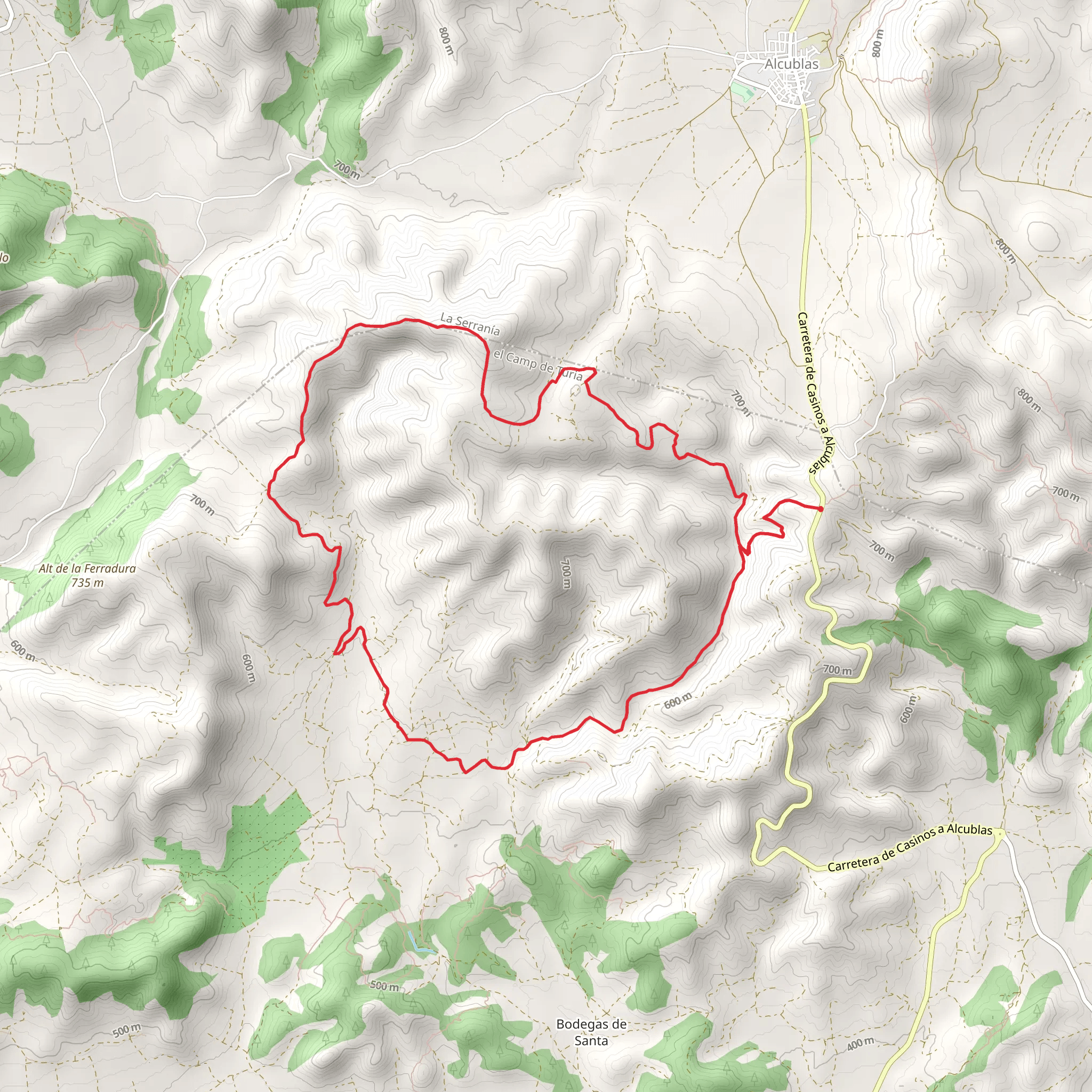 Route of the Barranc de Gasque PR CV 259 mobile static map