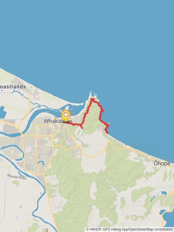 Map of Kohi Point Walkway, Whakatane
