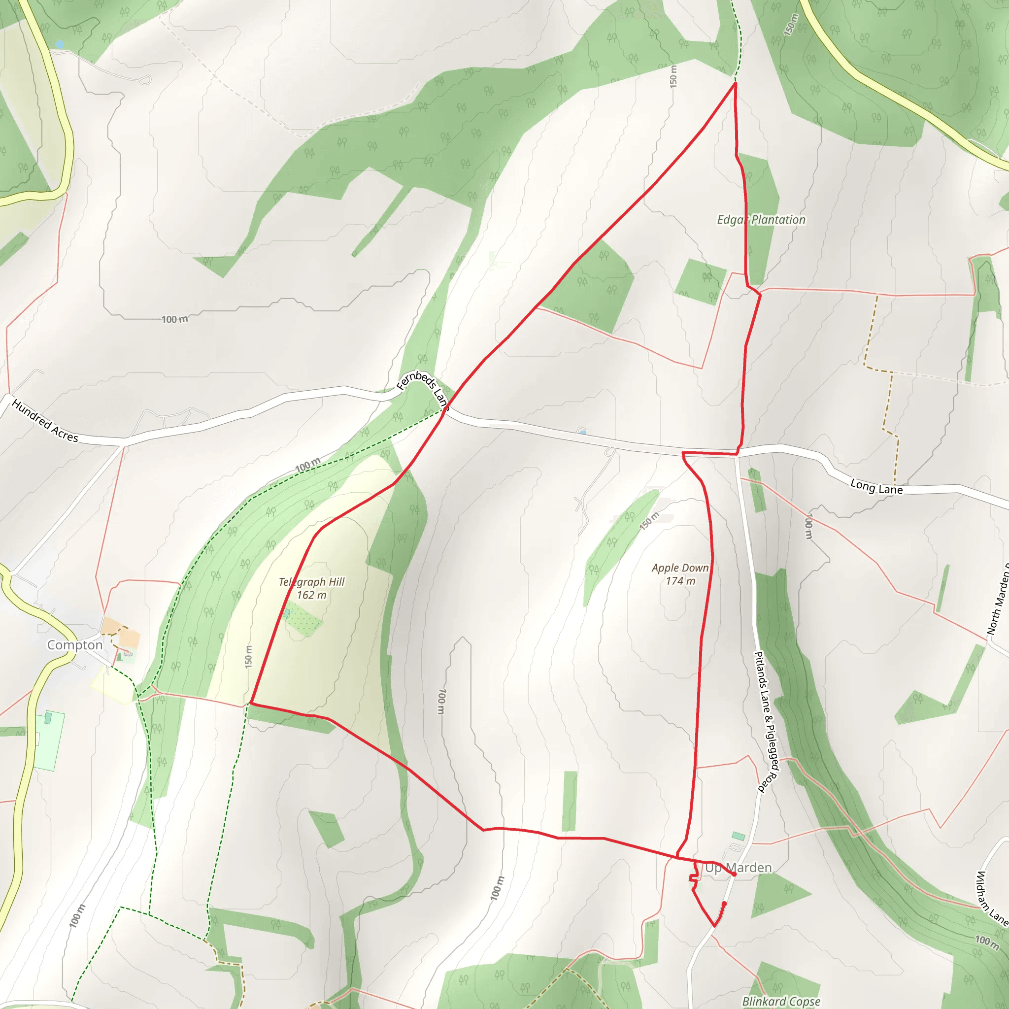 Up Marden Loop Walk mobile static map