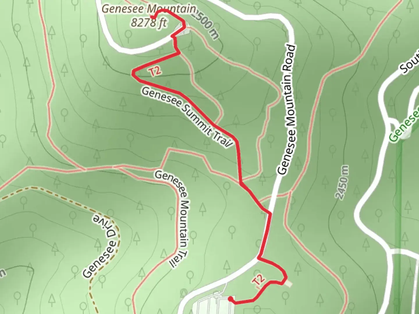 An image depicting the trail Genesee Mountain Trail and its surrounding area.