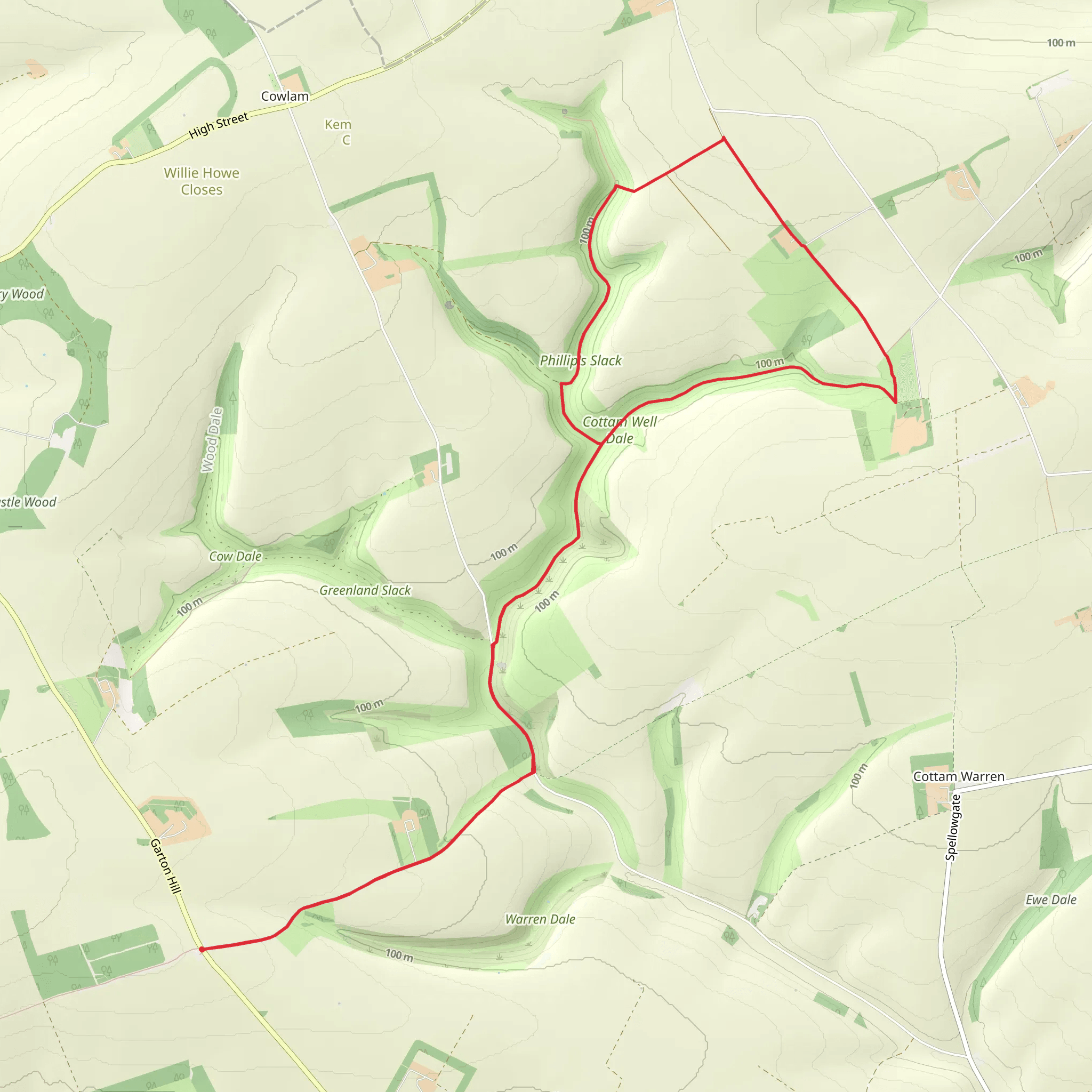 Tatton Sykes Monument - Cottam Well Dale - Cottam and Phillip's Slack mobile static map