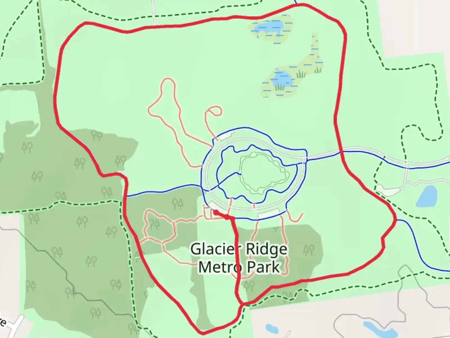 An image depicting the trail Marsh Hawk Long Loop and its surrounding area.