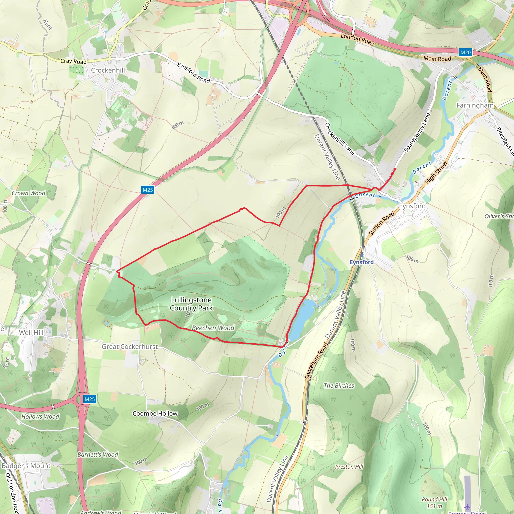 Eynsford Circular Walk mobile static map