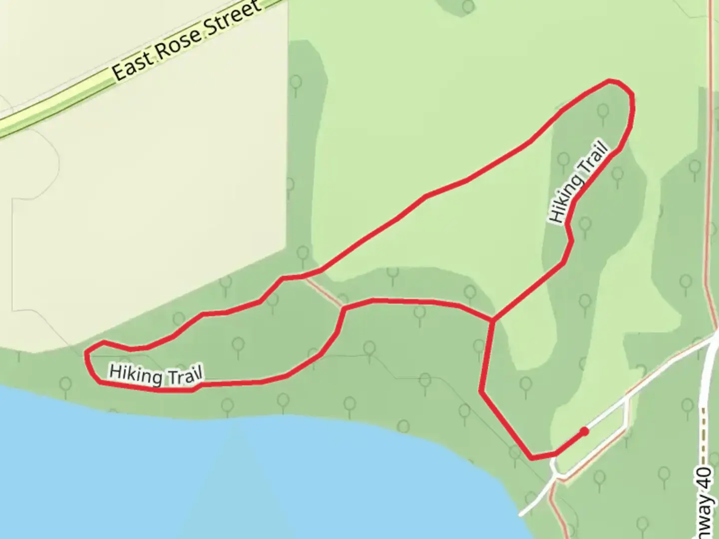 An image depicting the trail Hiking Club Loop Trail and its surrounding area.
