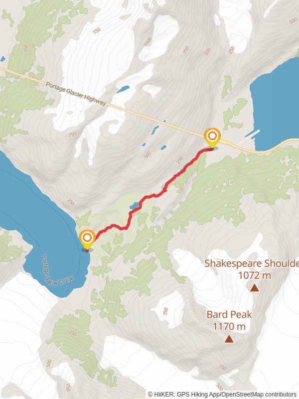 Divide Lake and Portage Pass Trail mobile static map