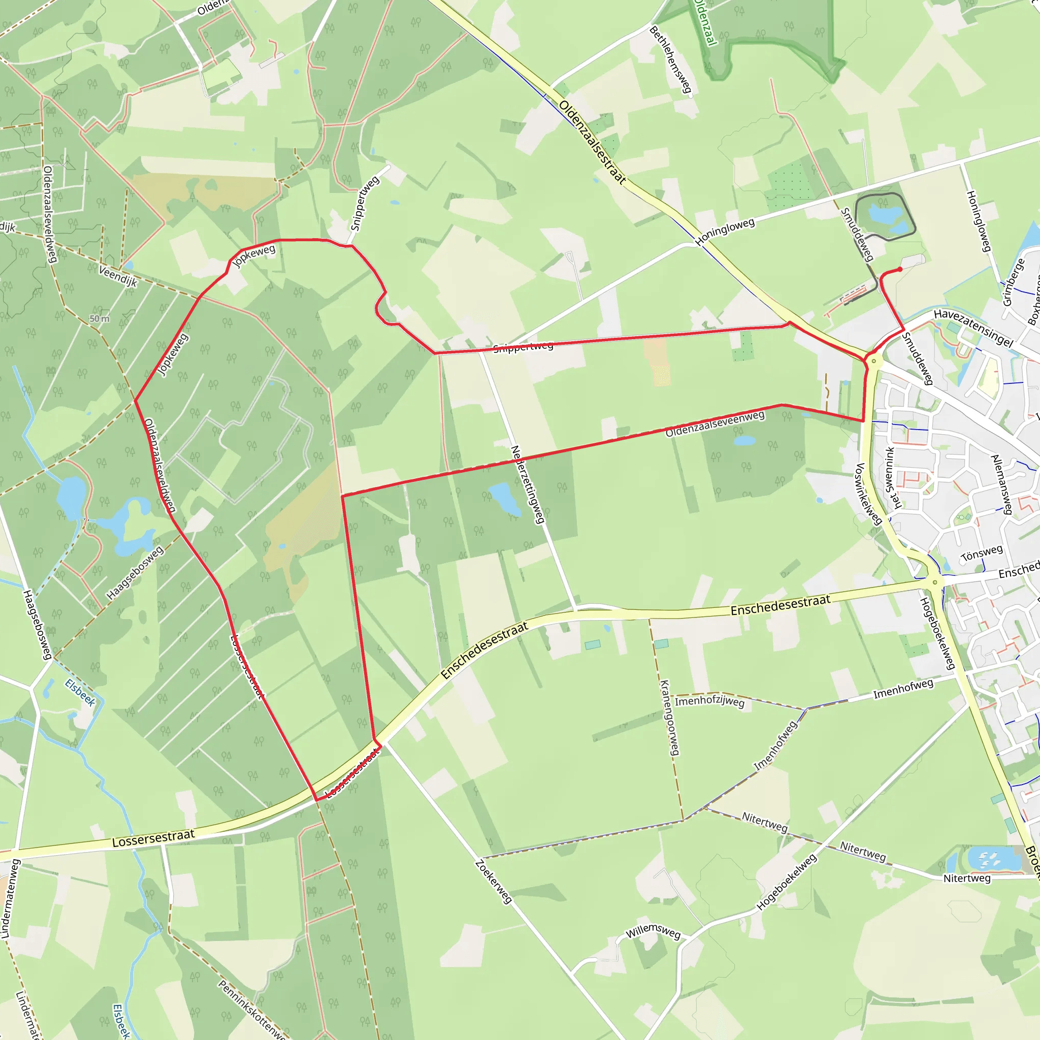 Snippert Weg and Hilligenpad Loop mobile static map