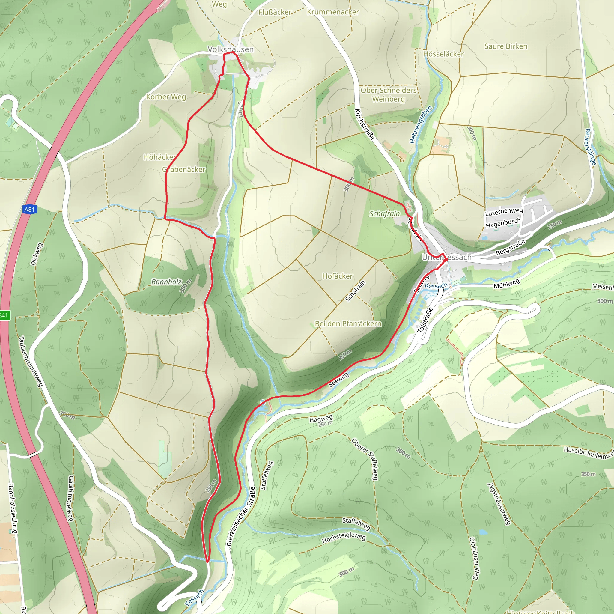 Widdern-Unterkessach Rundweg mobile static map