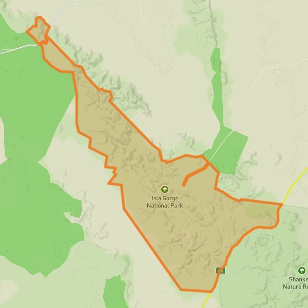 Isla Gorge National Park mobile static map