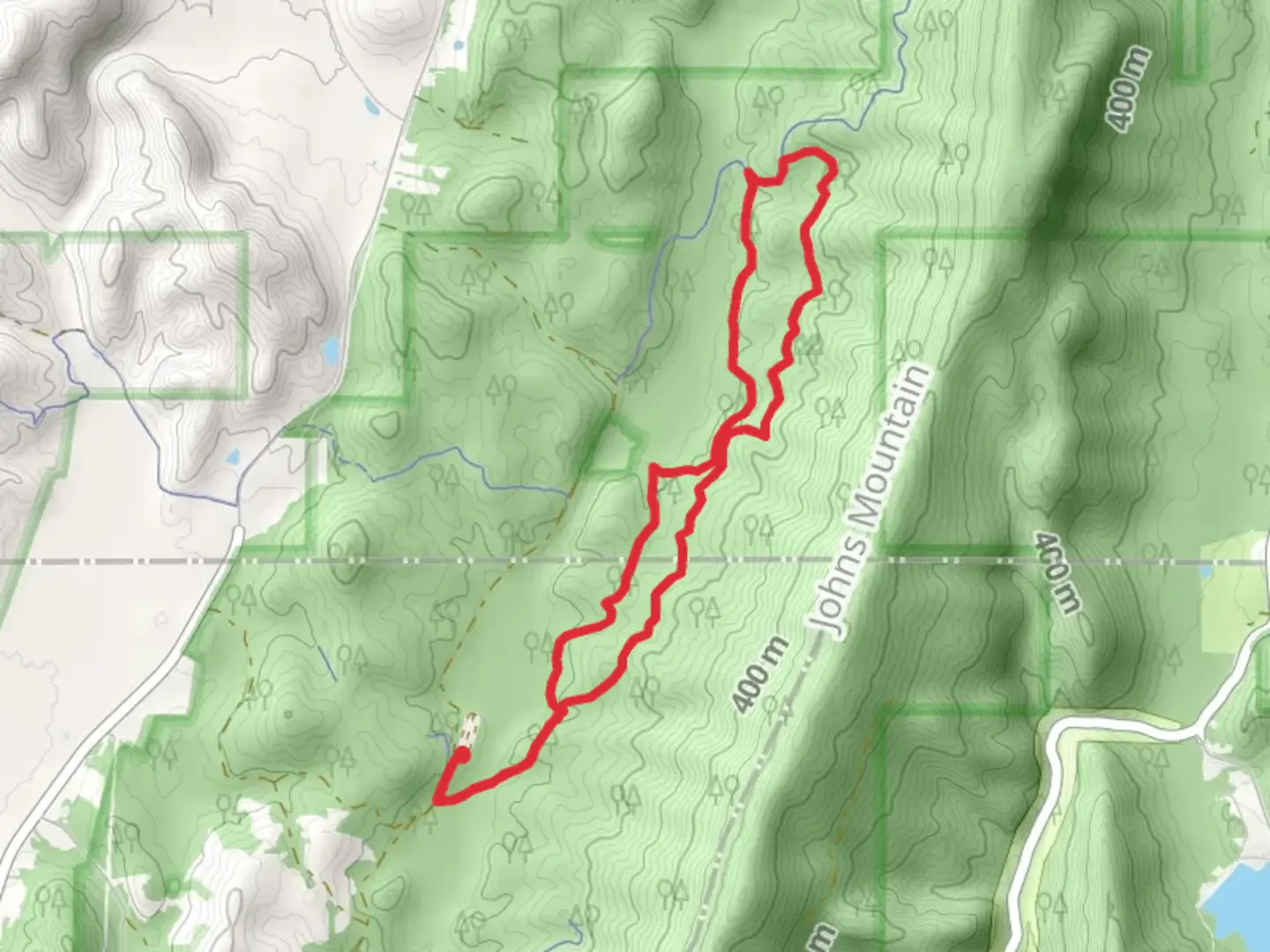 An image depicting the trail Wheat Loop and its surrounding area.
