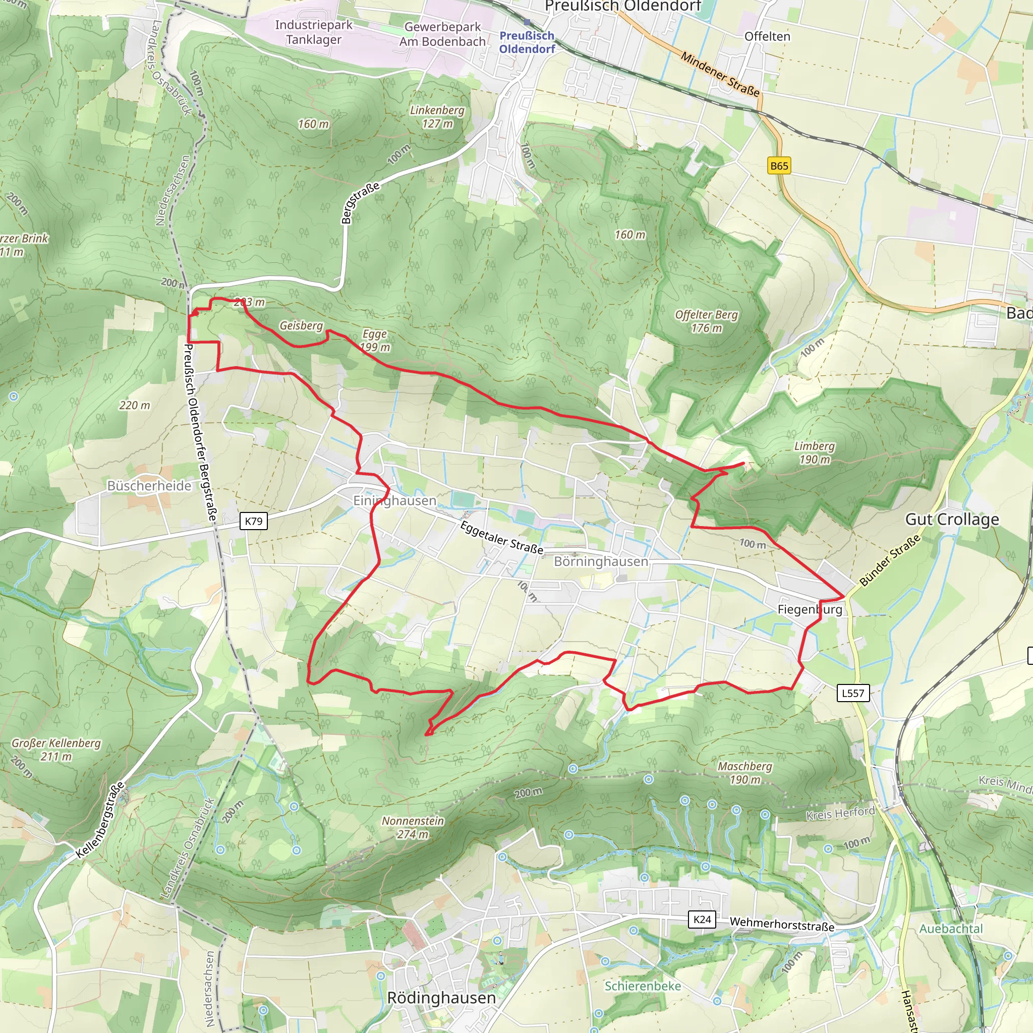 Eggetaler Panorama Rundwanderweg and Preussusch Oldendorf Eininghausen mobile static map